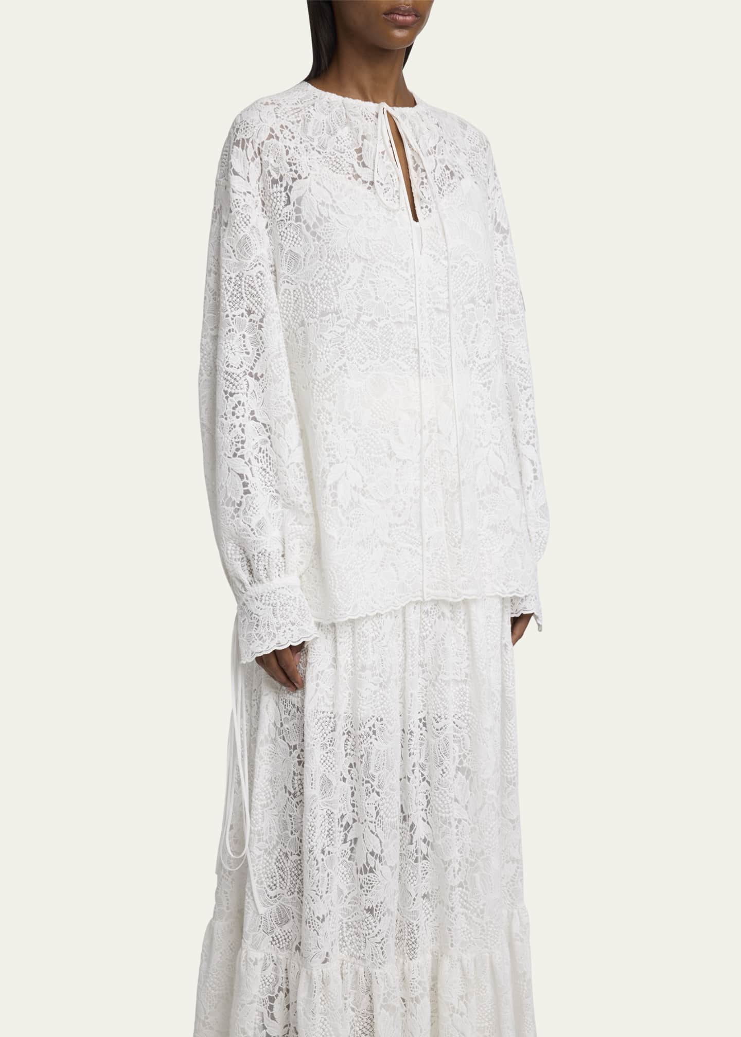 Erdem Floral Lace Drawstring Blouse Image 4 of 5