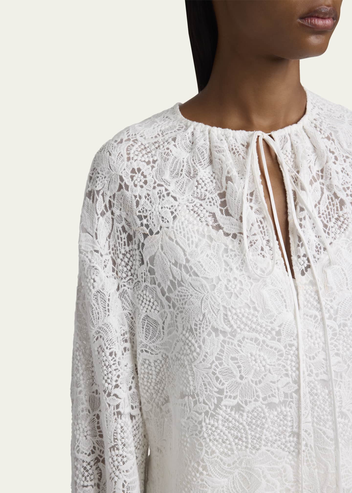 Erdem Floral Lace Drawstring Blouse Image 5 of 5