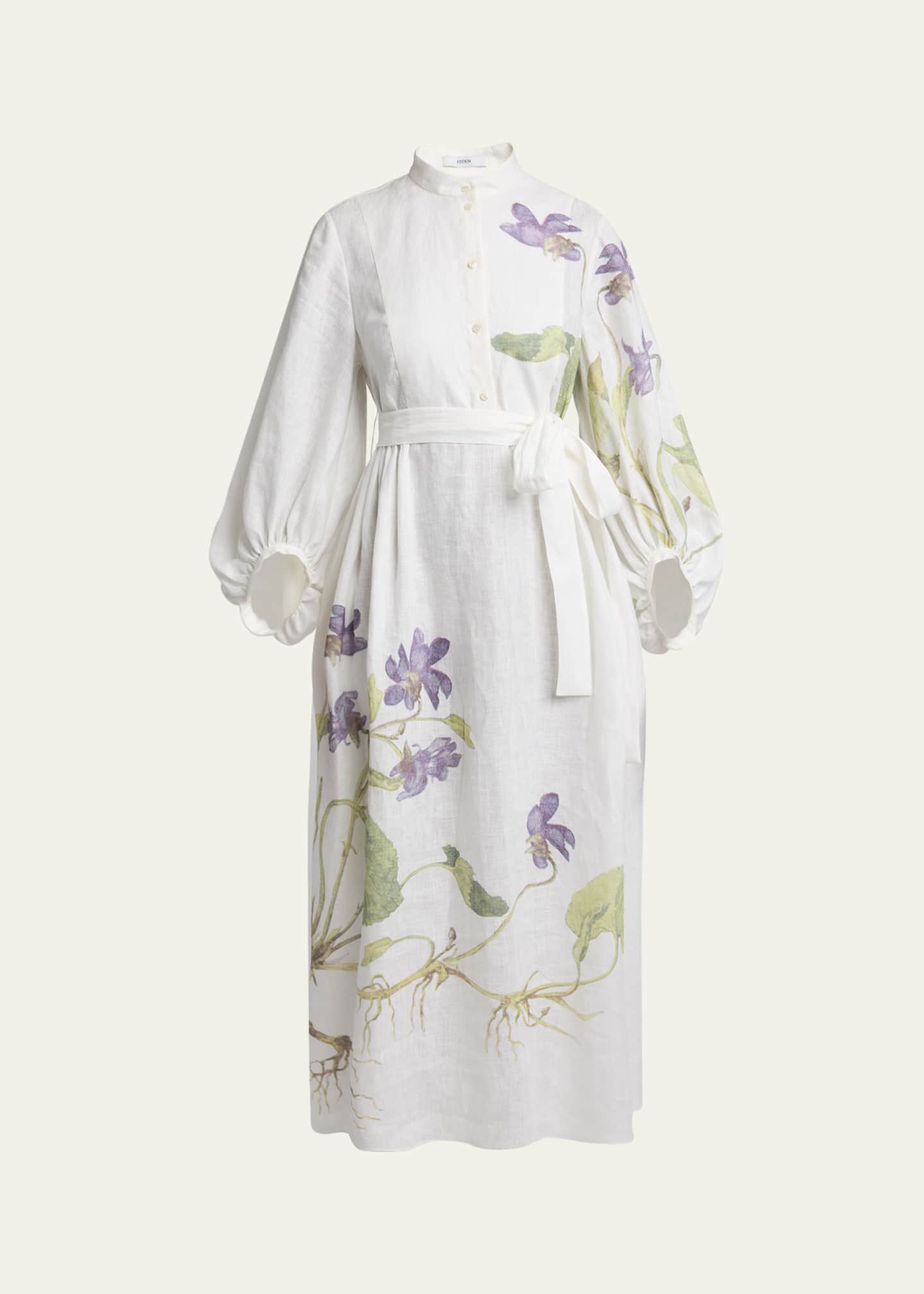erdem purple dress Erdem Purple Floral Satin Gown