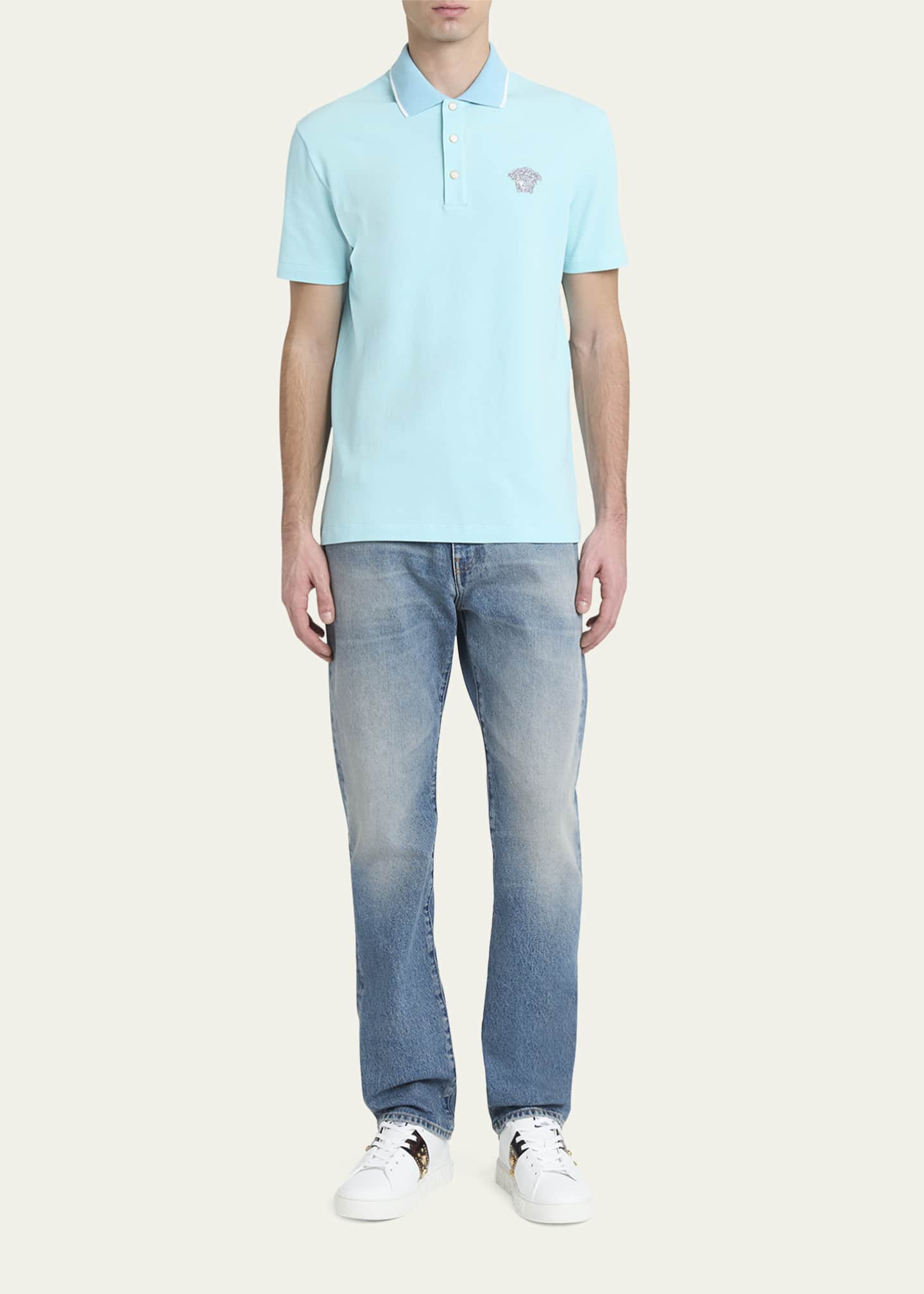 Versace Men's Medusa Pique Polo Shirt Image 2 of 5