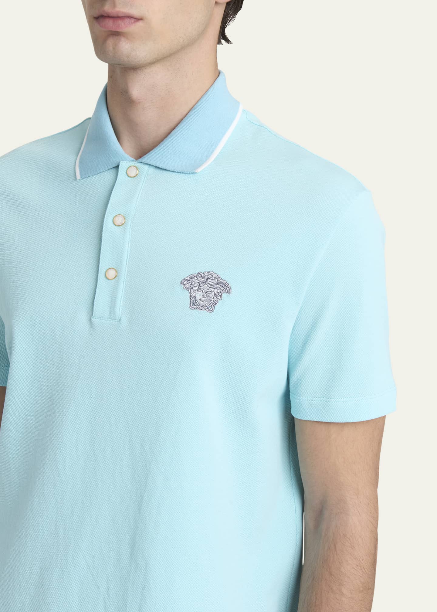 Versace Men's Medusa Pique Polo Shirt Image 5 of 5