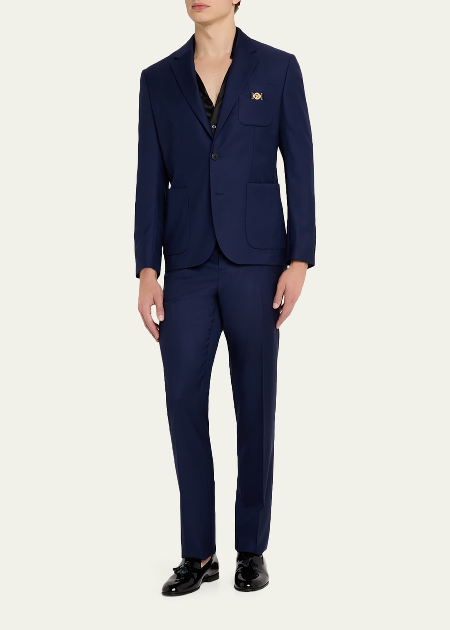 Versace Men's Wool Single-Breasted Blazer Image 2 of 8