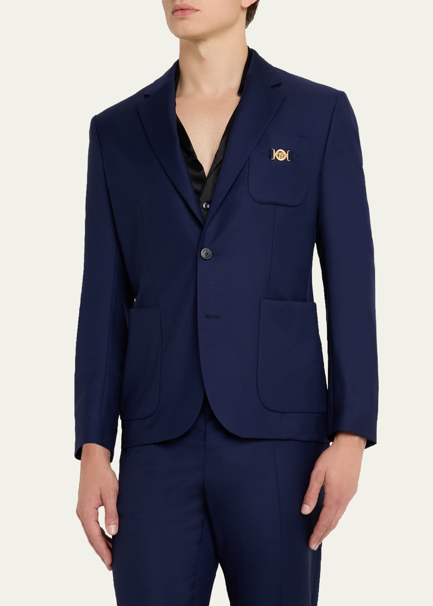 Versace Men's Wool Single-Breasted Blazer Image 4 of 8