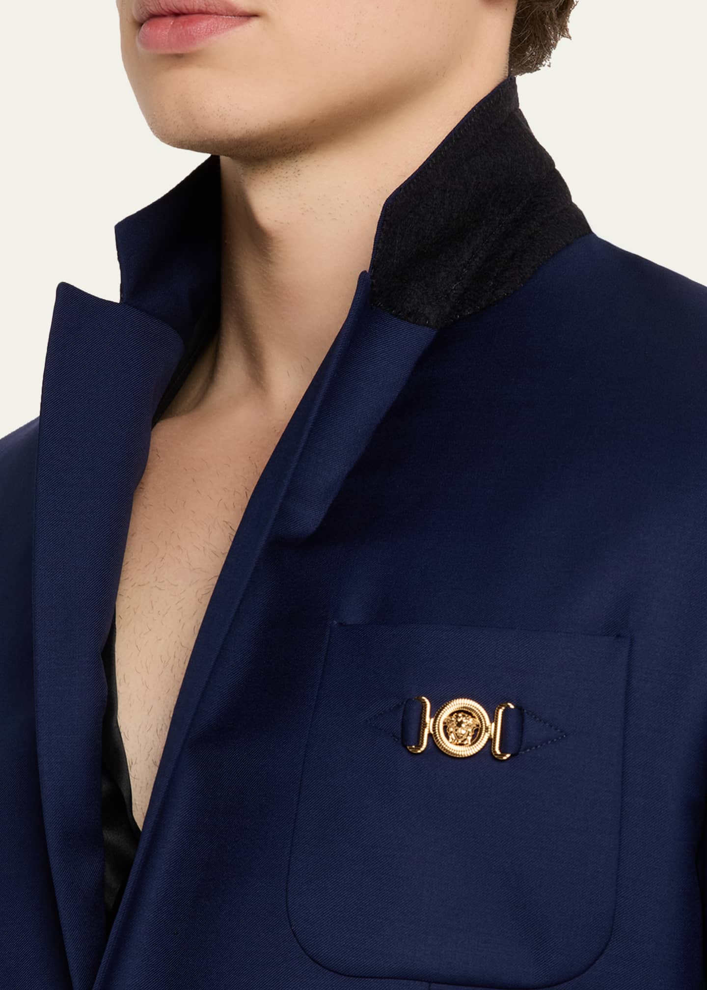 Versace Men's Wool Single-Breasted Blazer Image 7 of 8