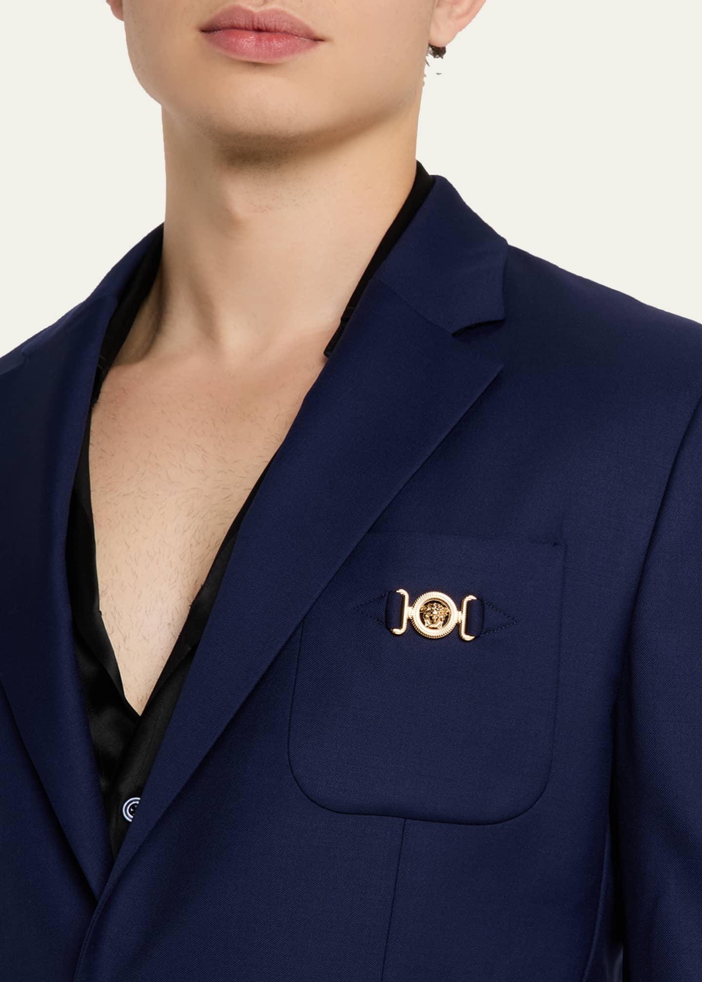 Versace Men's Wool Single-Breasted Blazer Image 5 of 8