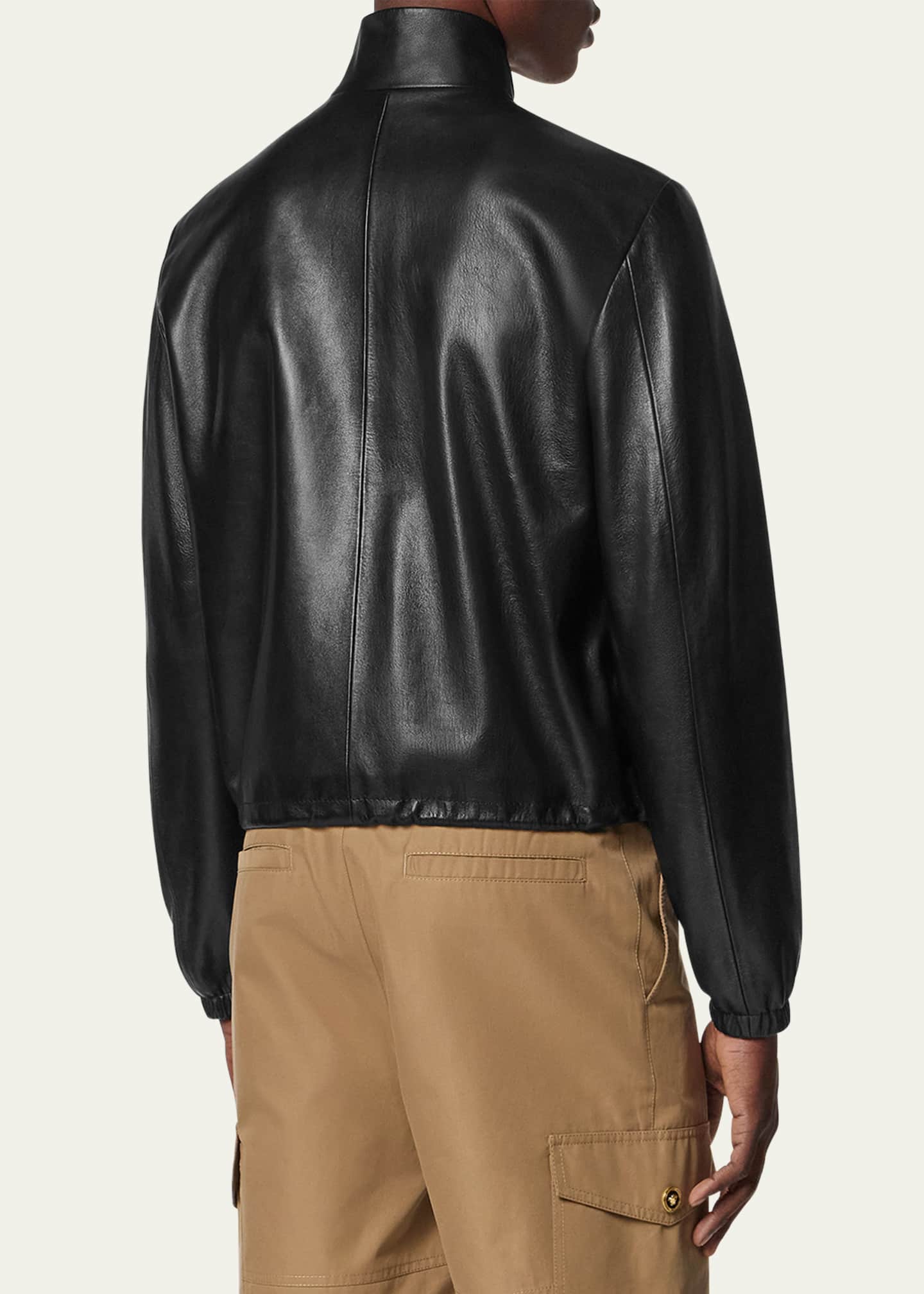 Versace Men's Full-Zip Leather Jacket Image 3 of 3