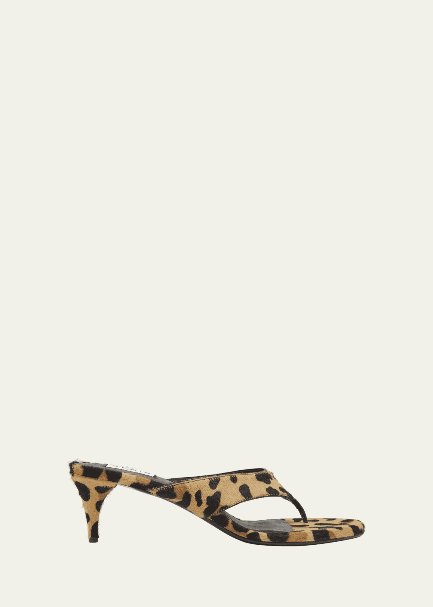 ALAIA Leopard Horse Hair Kitten-Heel Thong Sandals Image 1 of 4