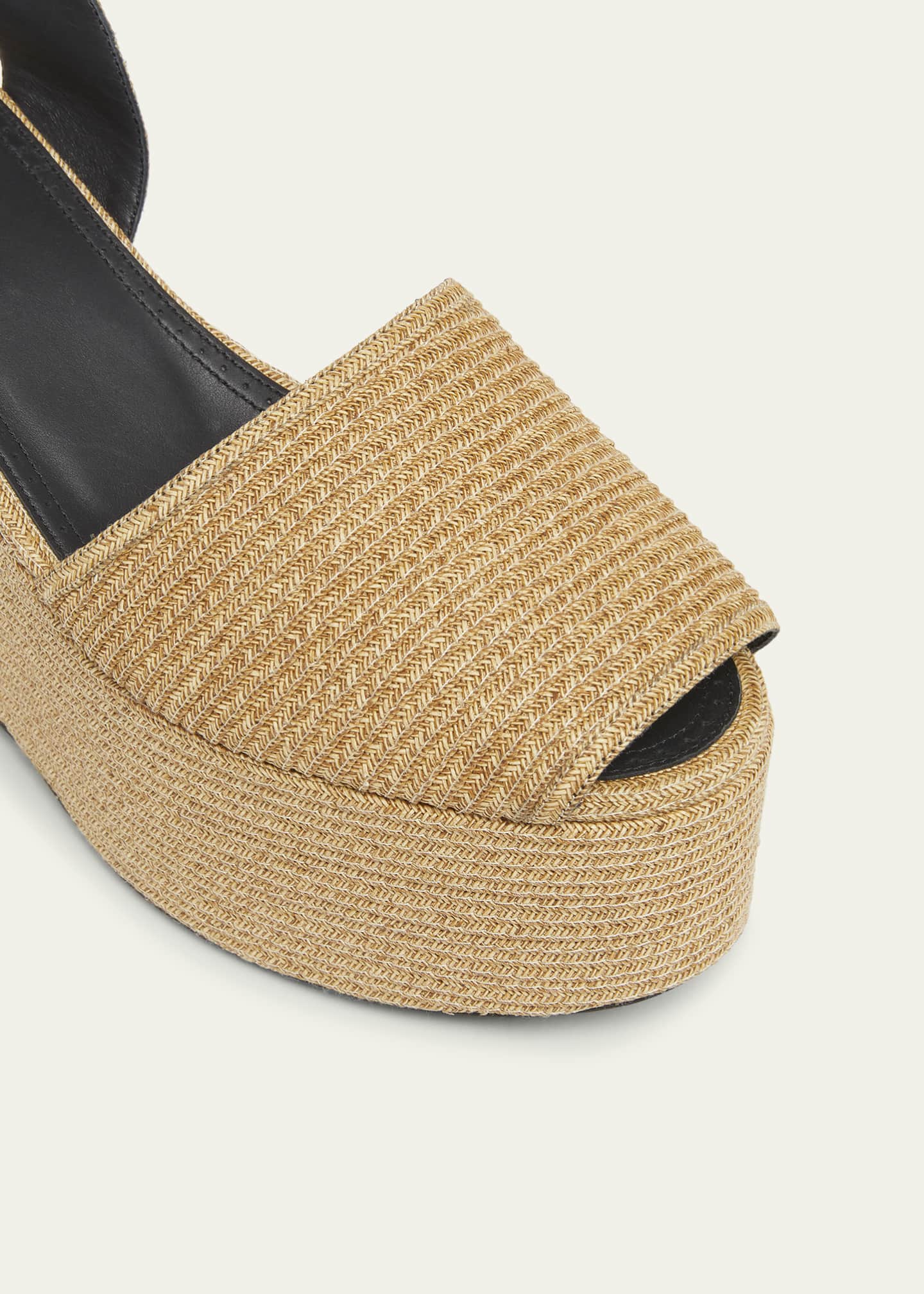 ALAIA Straw Wedge Slingback Sandals Image 3 of 4