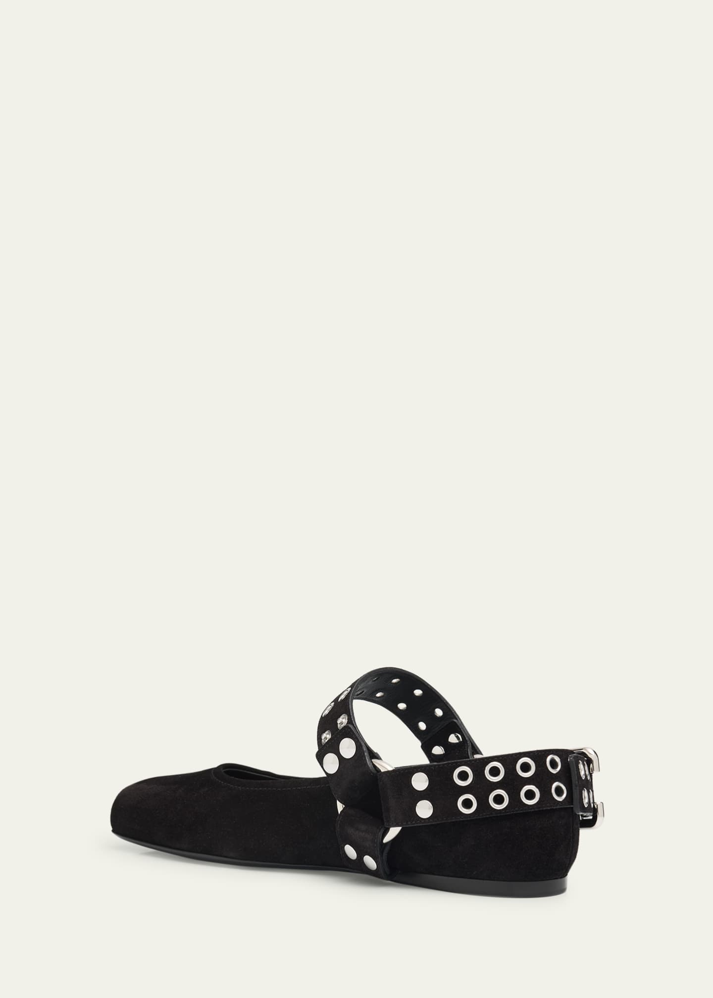 ALAIA Biker Suede Ballerina Flats Image 4 of 6