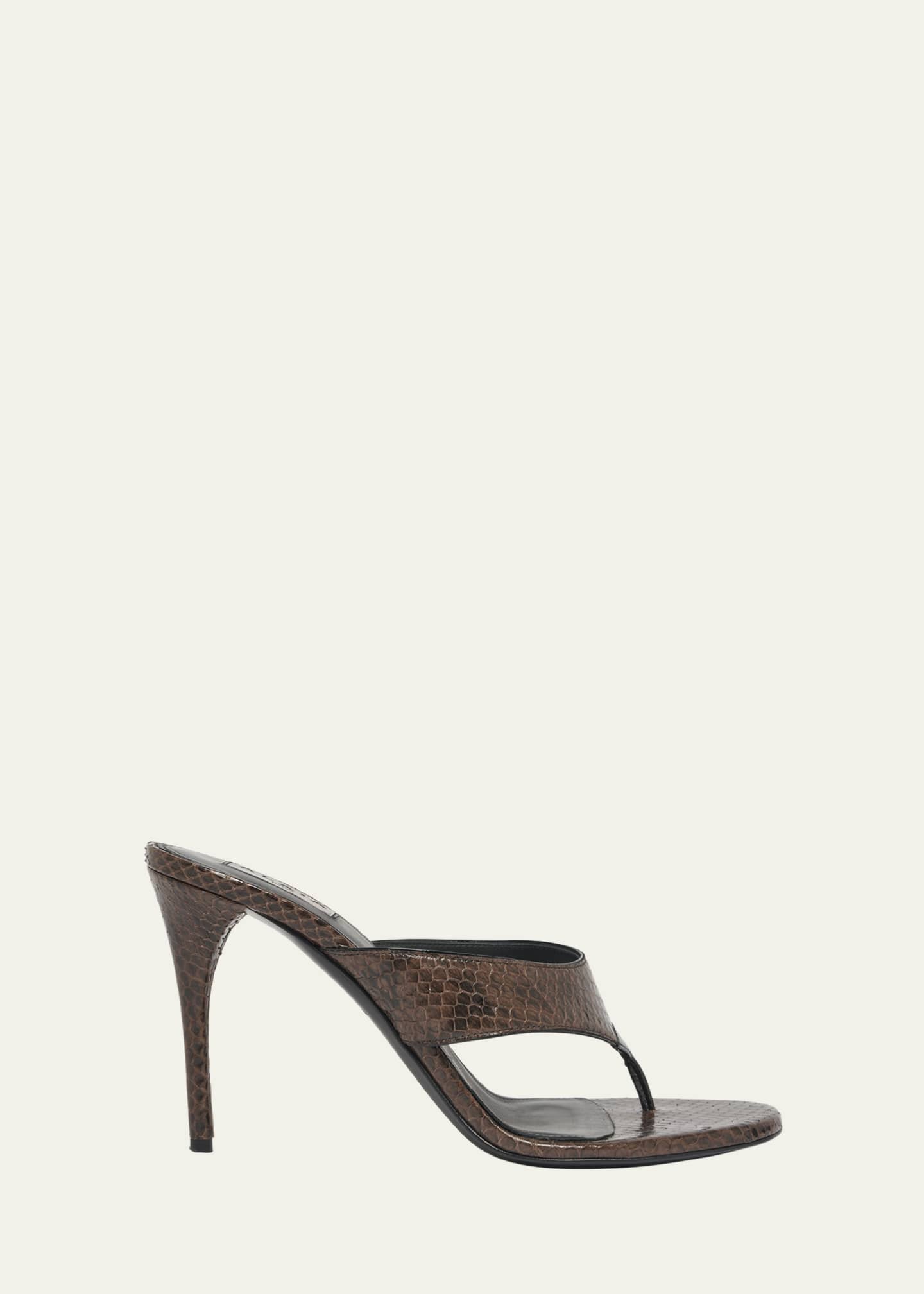 ALAIA Snakeskin Leather Thong Sandals - Bergdorf Goodman