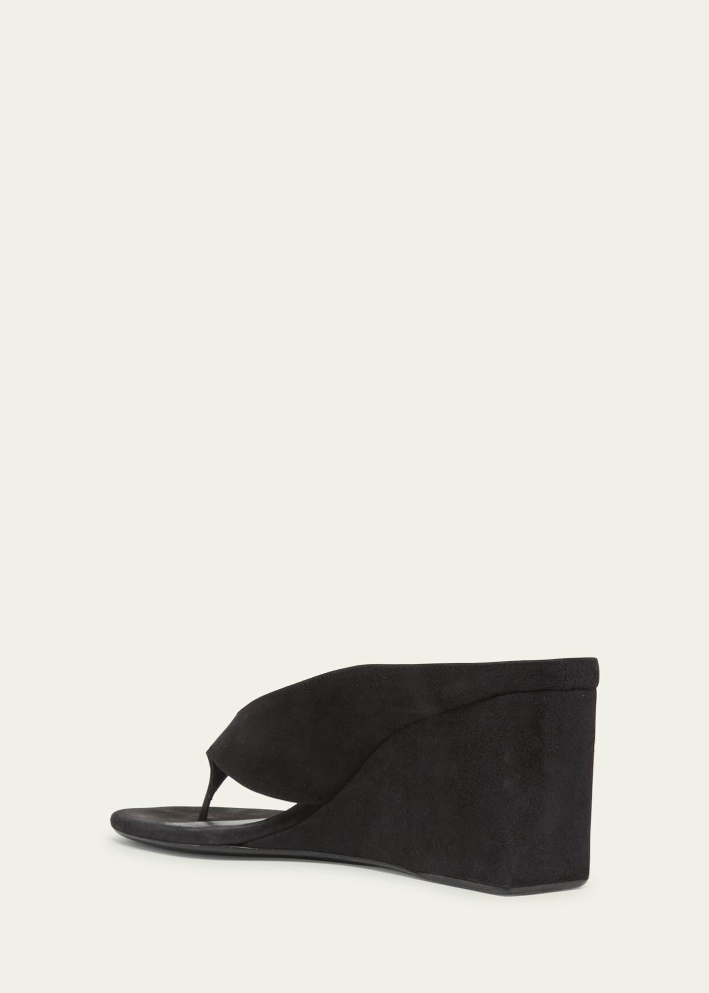 ALAIA Suede Wedge Thong Sandals Image 4 of 6