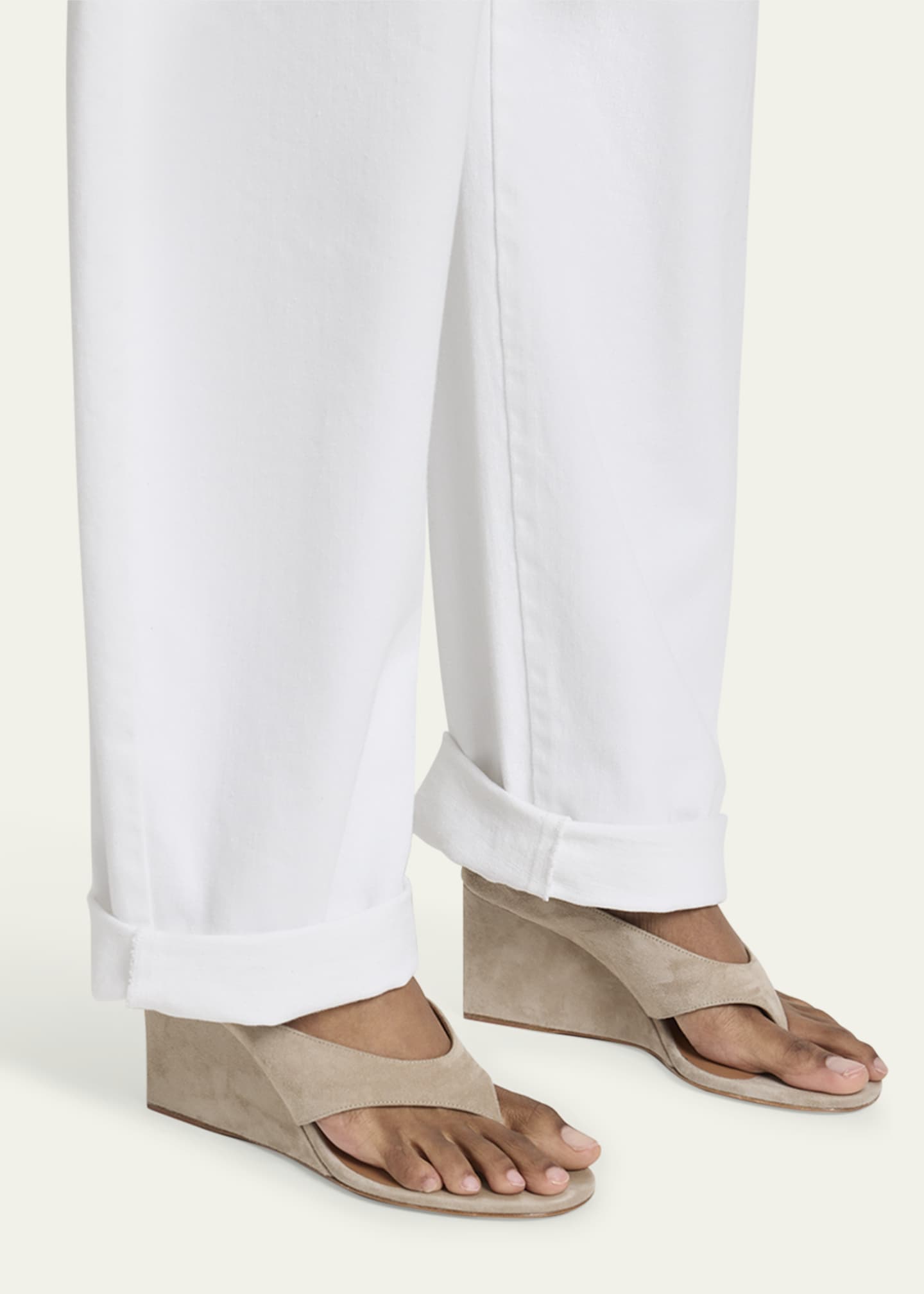 ALAIA Suede Wedge Thong Sandals Image 2 of 6