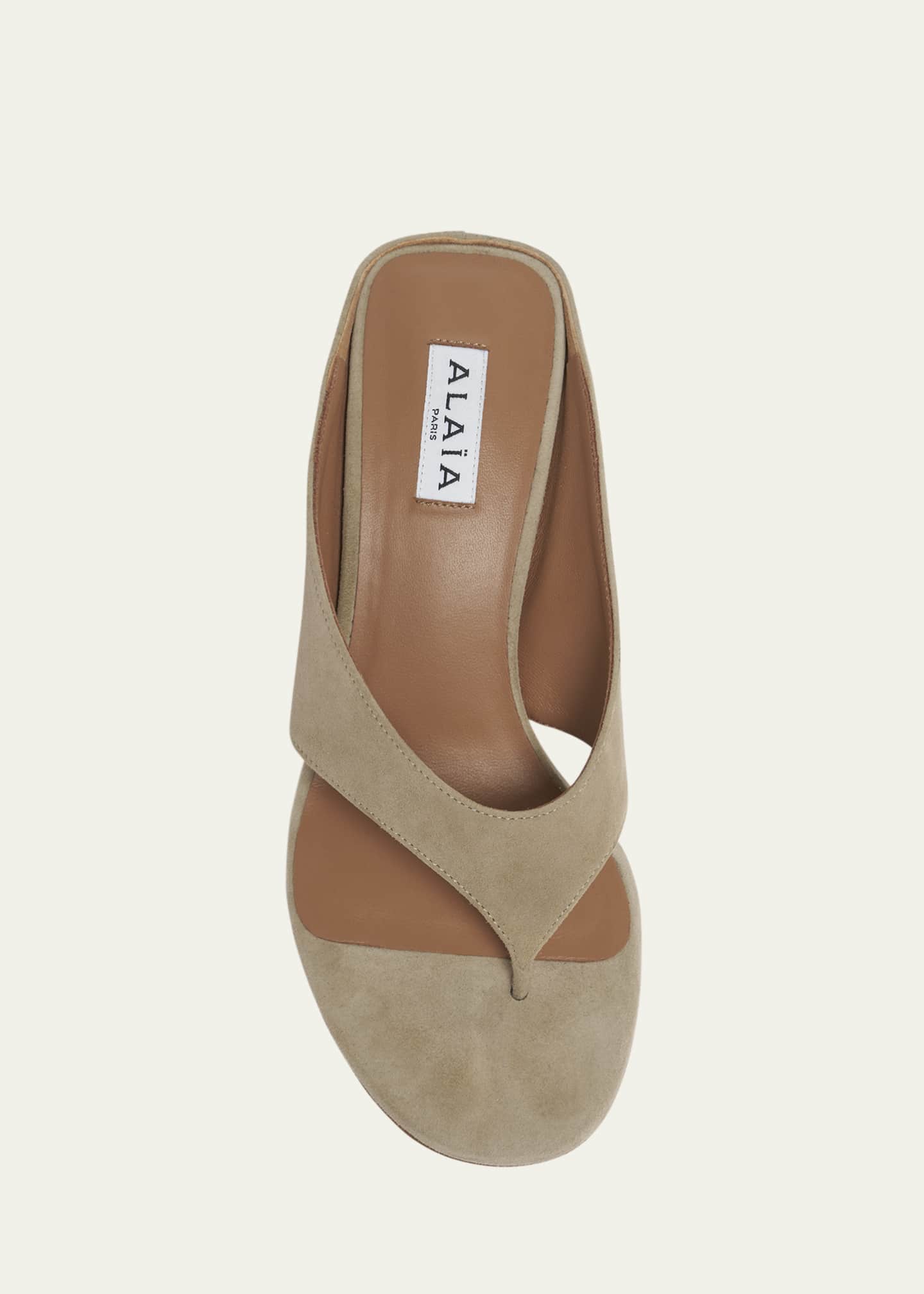 ALAIA Suede Wedge Thong Sandals Image 6 of 6