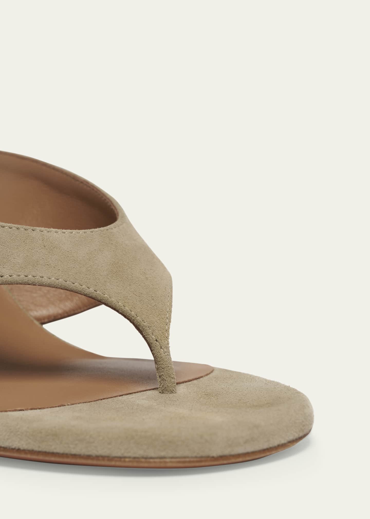 ALAIA Suede Wedge Thong Sandals Image 5 of 6