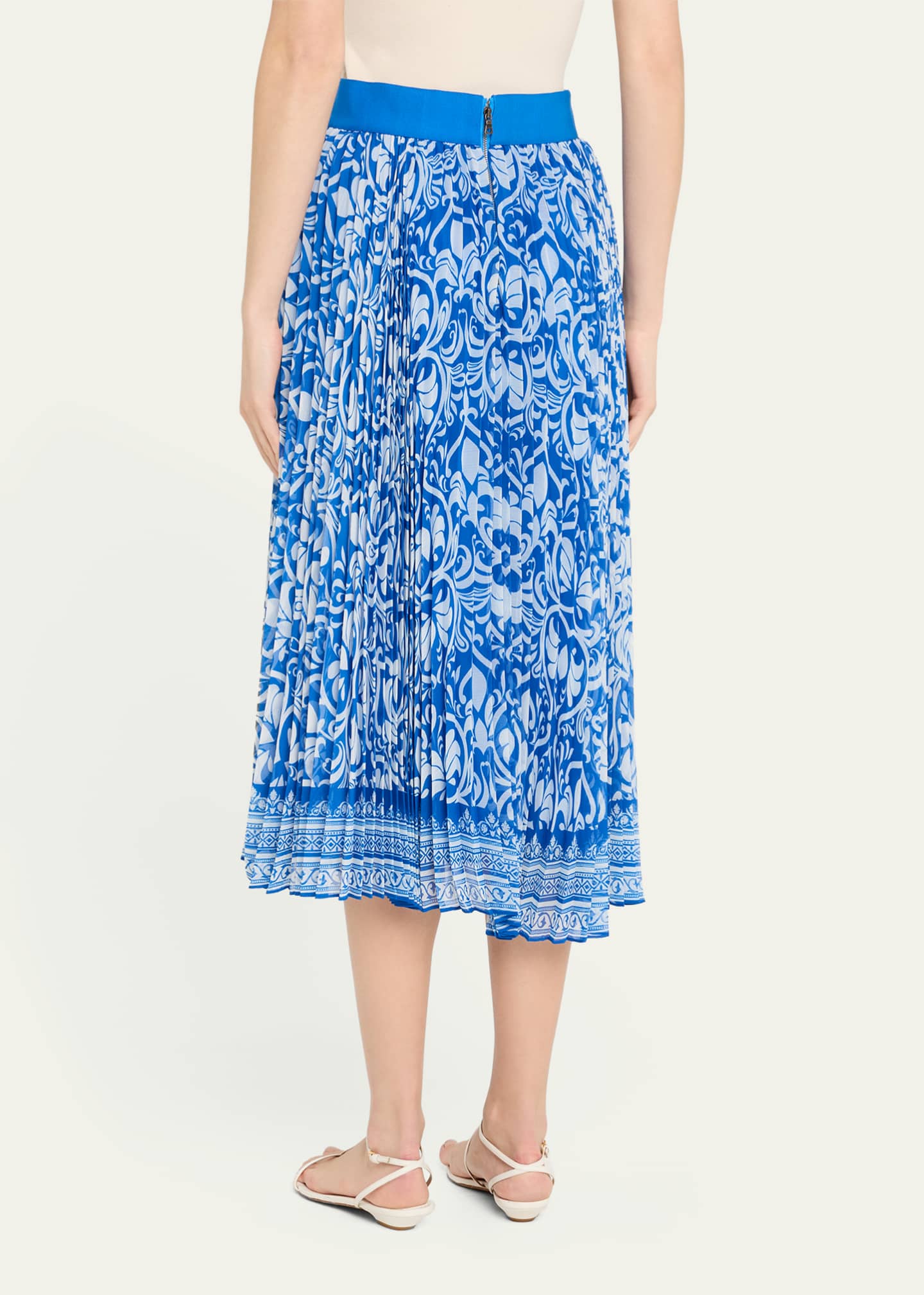 ALICE + OLIVIA Katz Pleated Midi Skirt - Bergdorf Goodman
