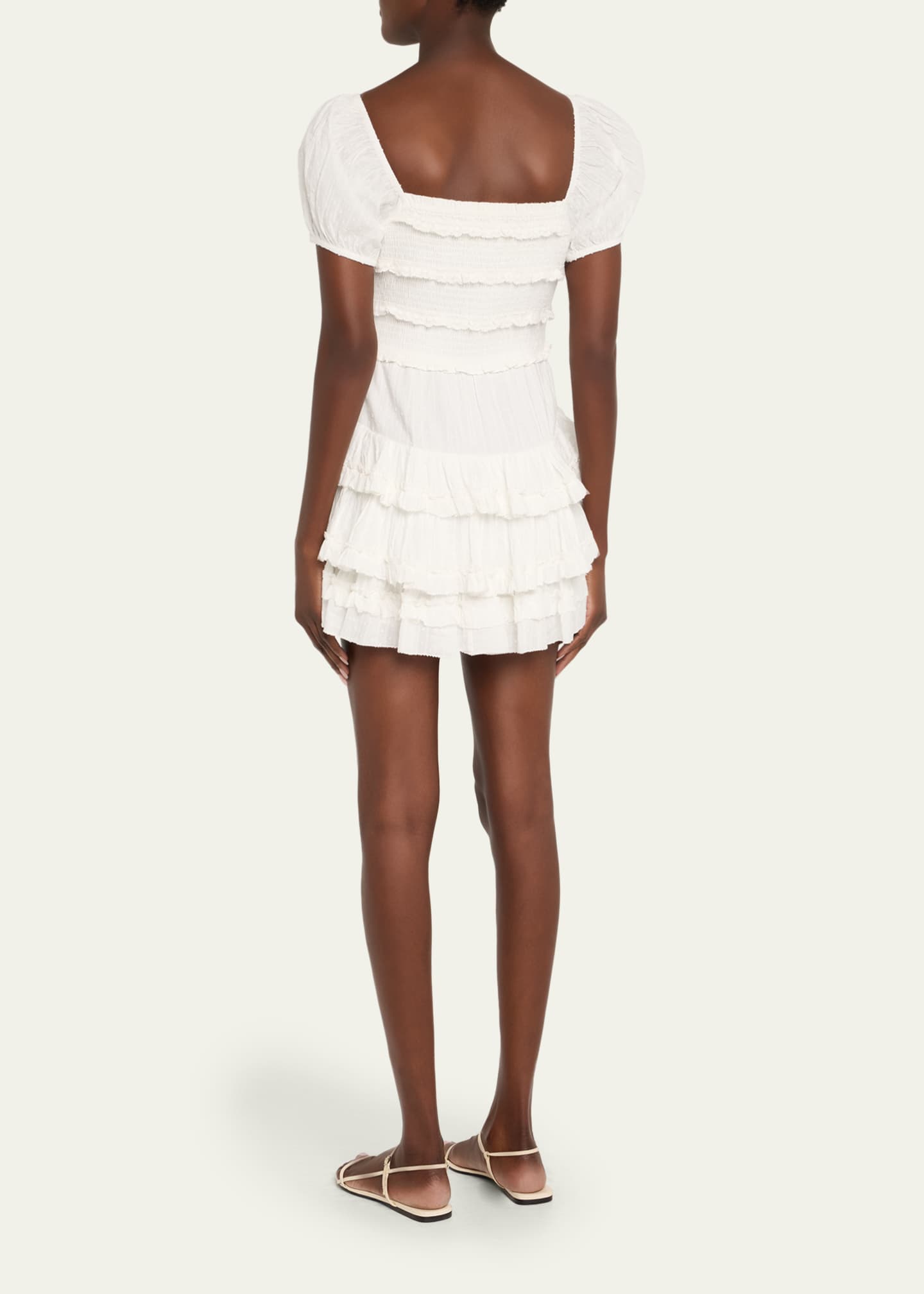 LoveShackFancy Fellows Cotton Ruffle Mini Dress Image 3 of 5