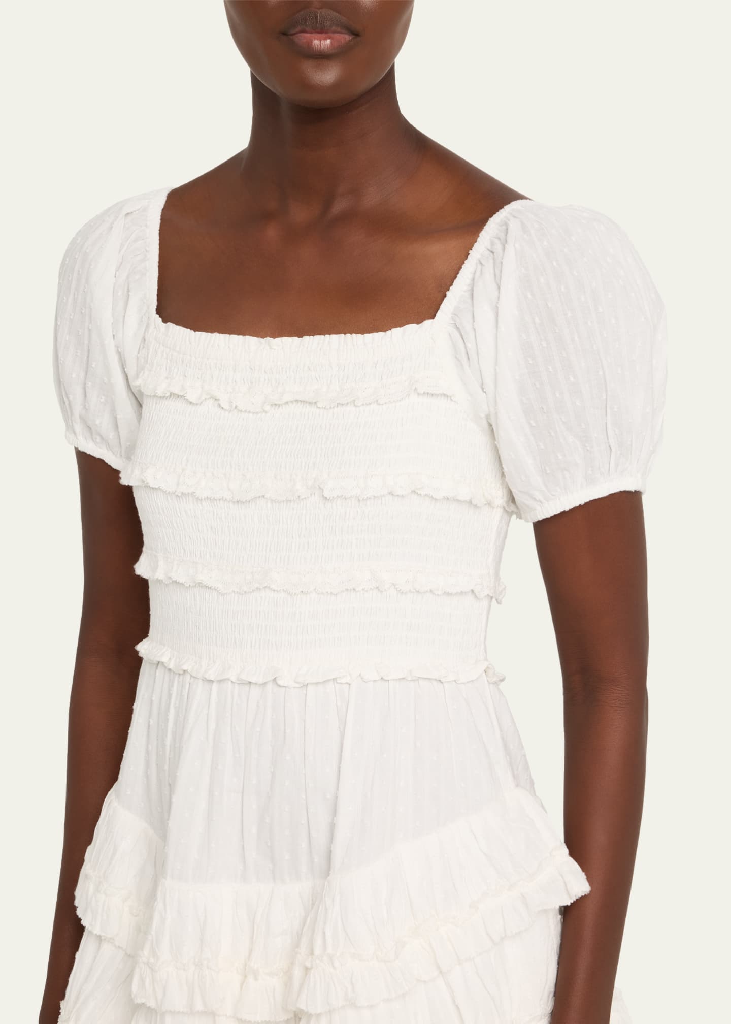 LoveShackFancy Fellows Cotton Ruffle Mini Dress Image 5 of 5