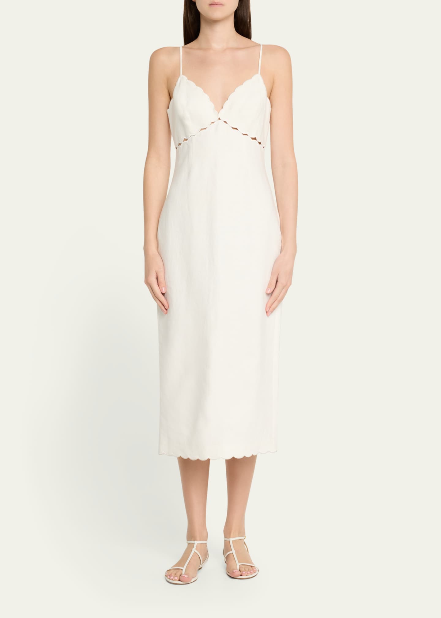 LoveShackFancy Sydelle Cutout Midi Dress Image 2 of 5