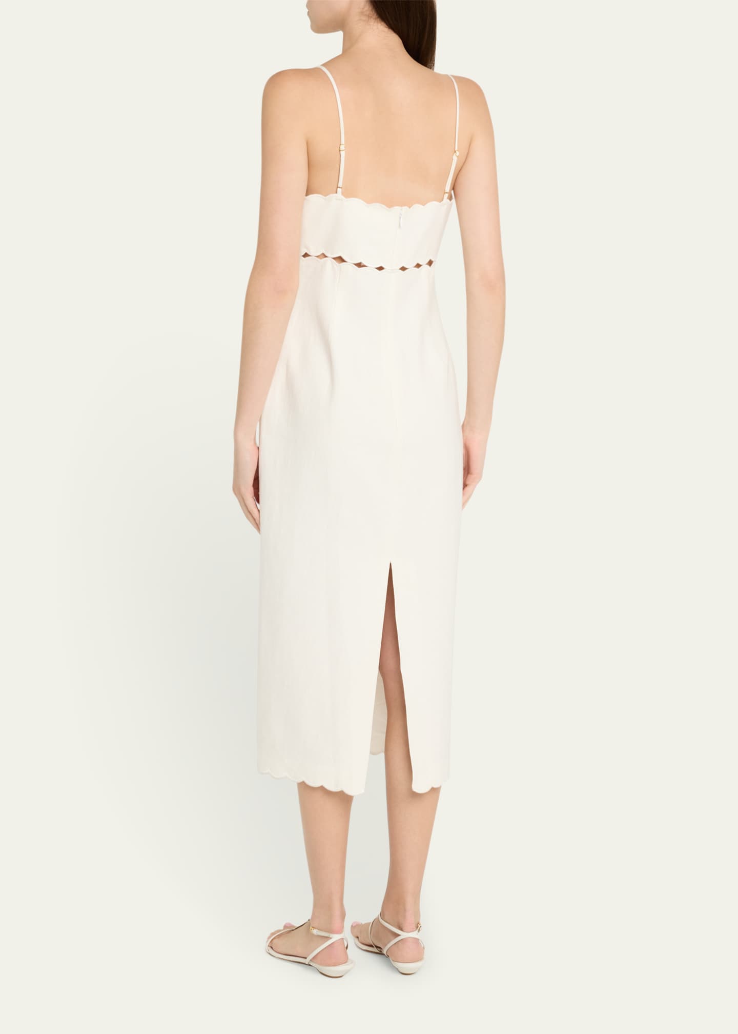 LoveShackFancy Sydelle Cutout Midi Dress Image 3 of 5