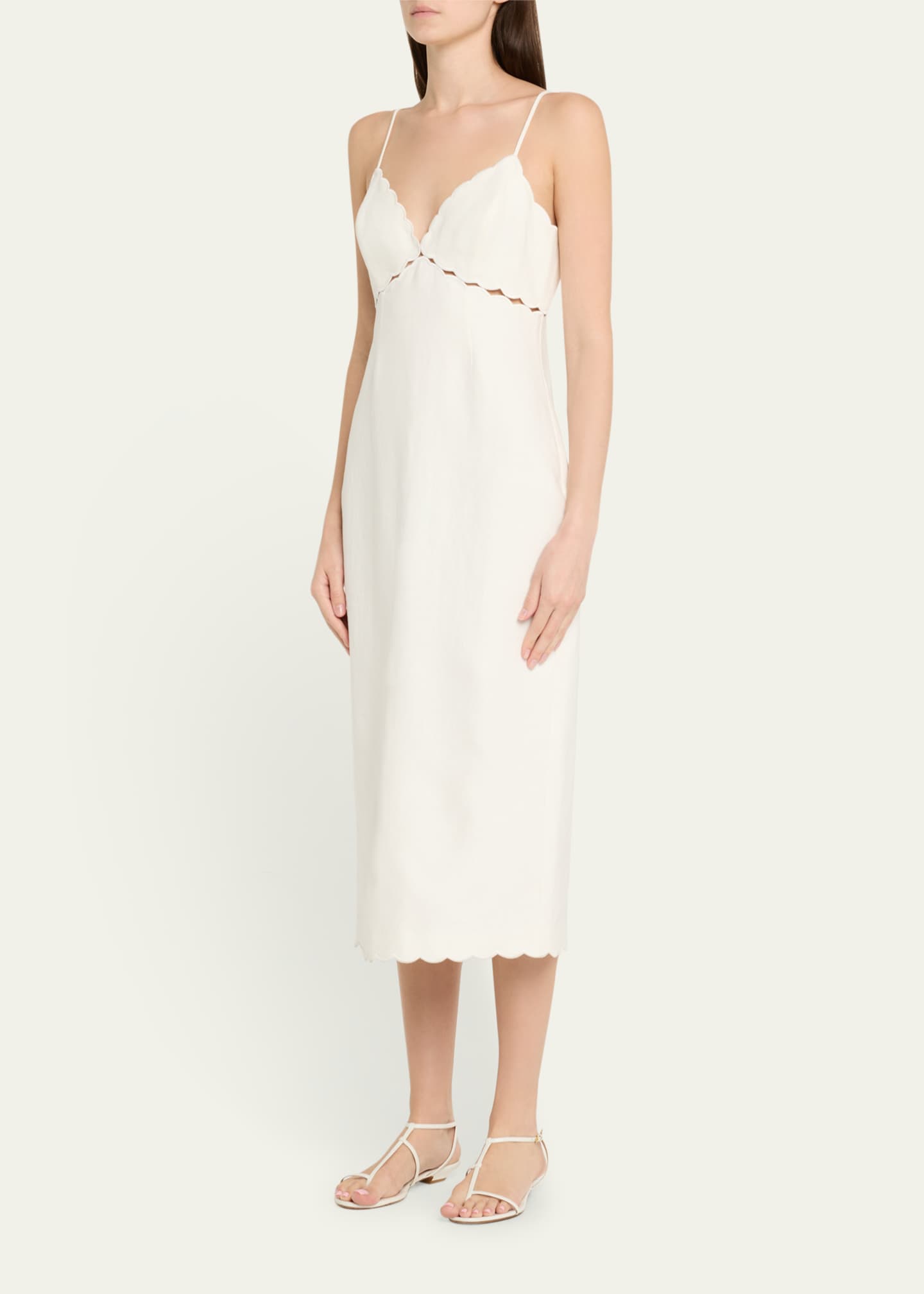 LoveShackFancy Sydelle Cutout Midi Dress Image 4 of 5