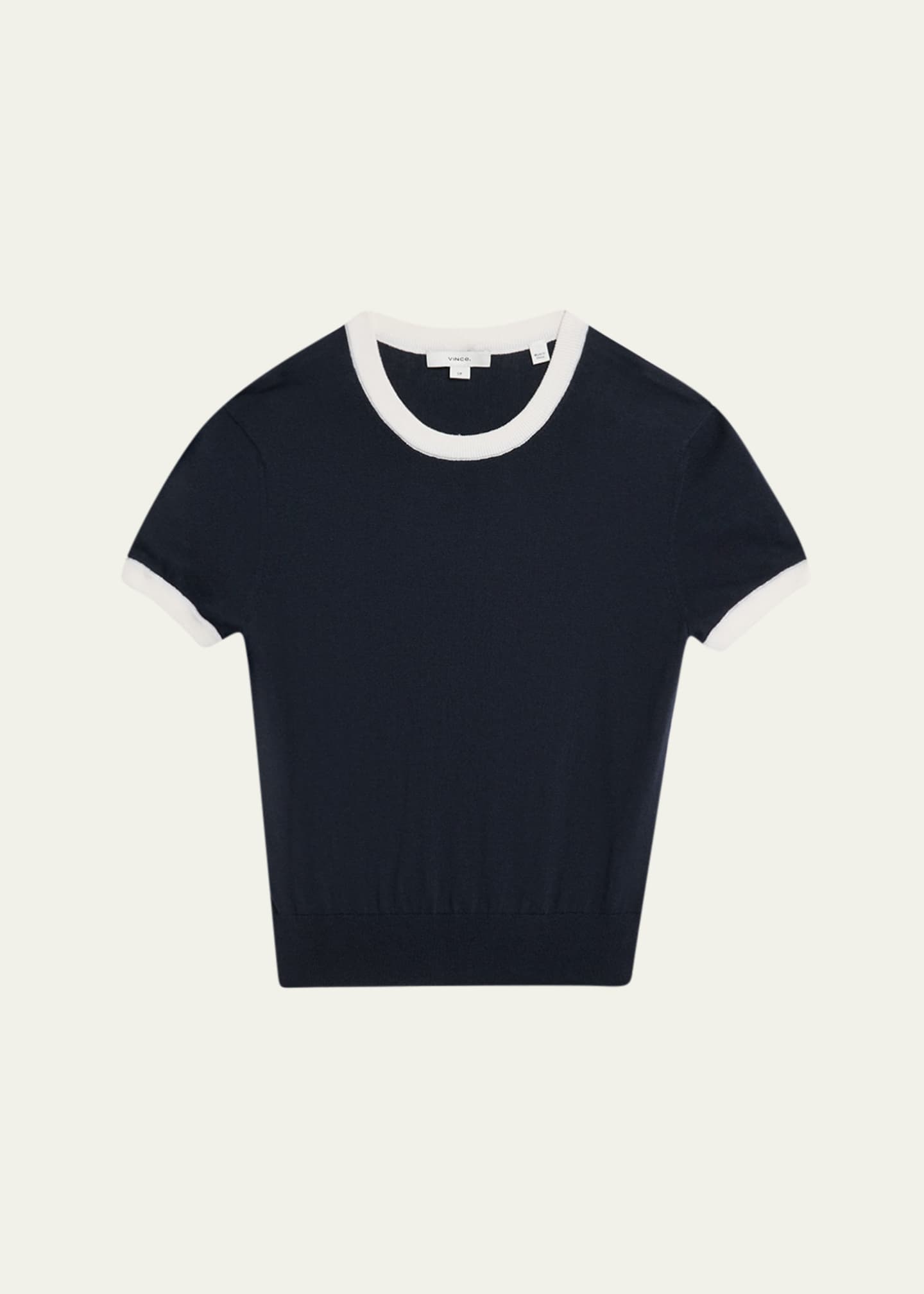 Vince Short-Sleeve Ringer Sweater Tee