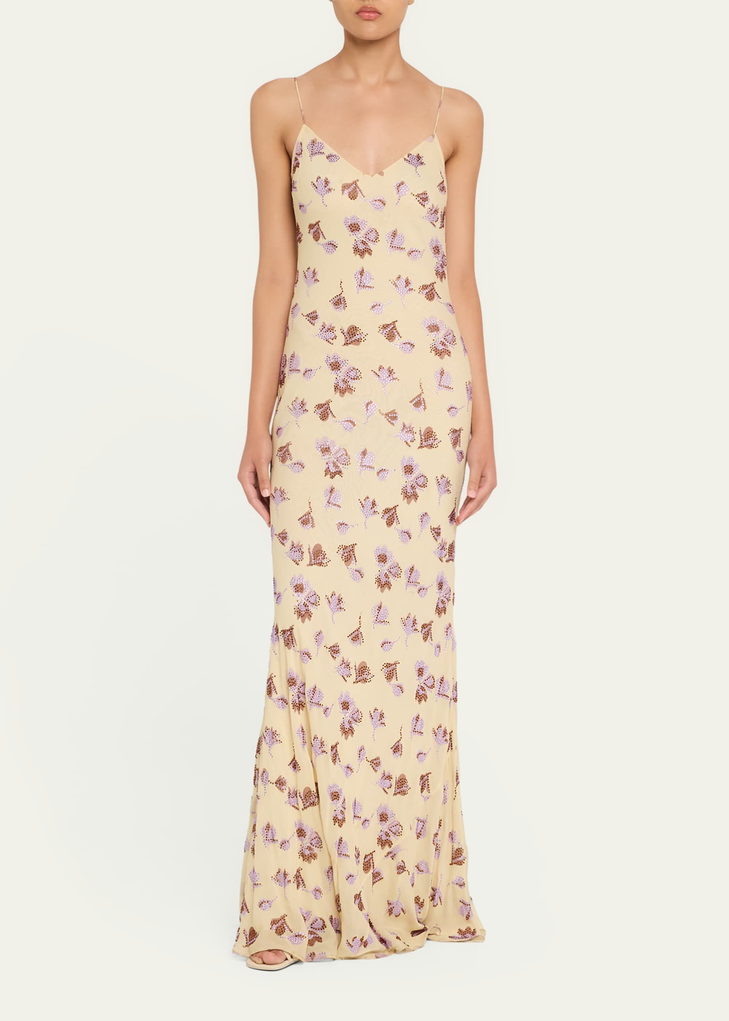 Embellished Floral Maxi Dress