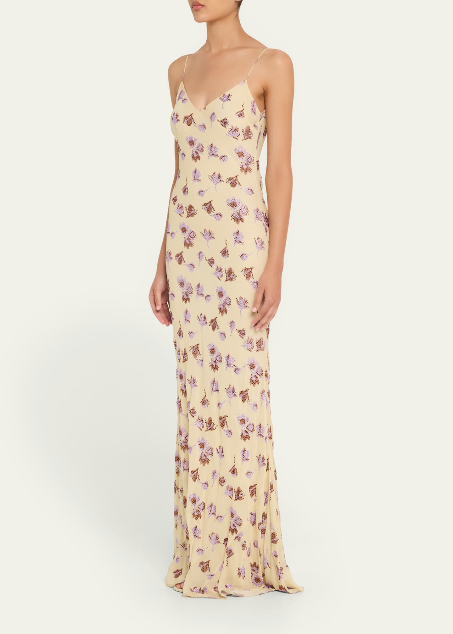 Embellished Floral Maxi Dress