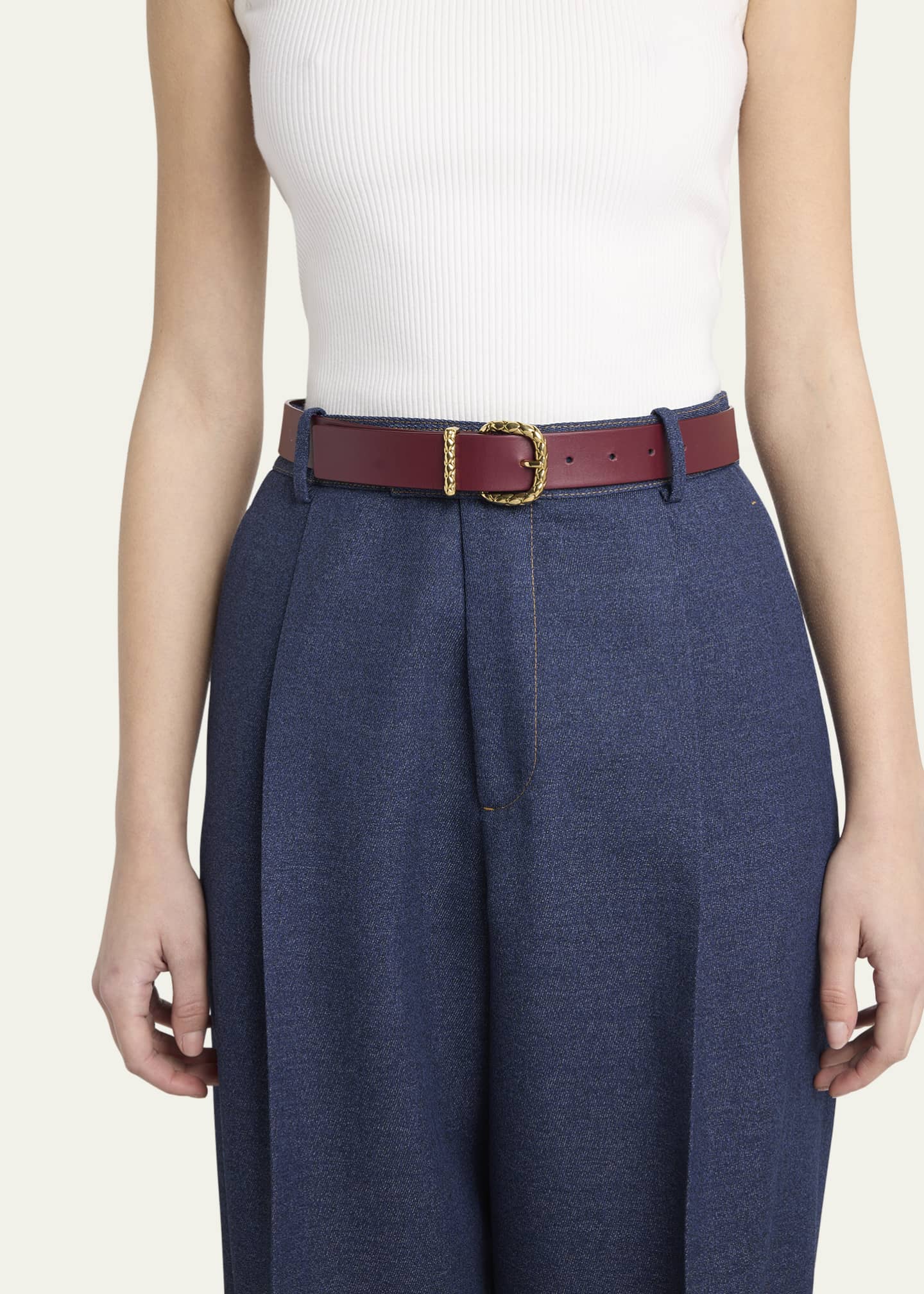 Bottega Veneta Coaxial Leather Belt Image 2 of 2