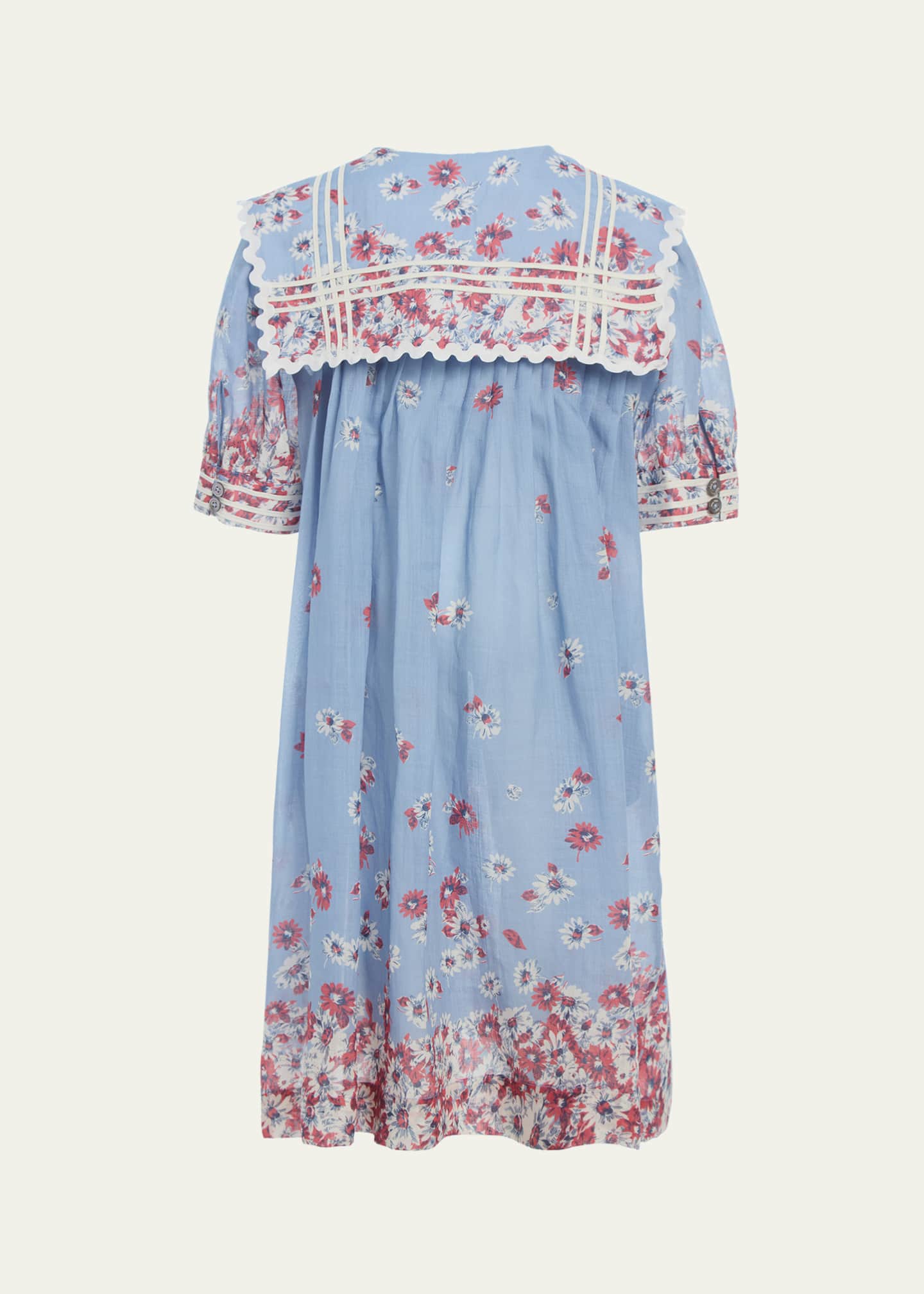 Sea Girl's Floral-Print Bib Collar Dress, Size 2-14 Image 2 of 2