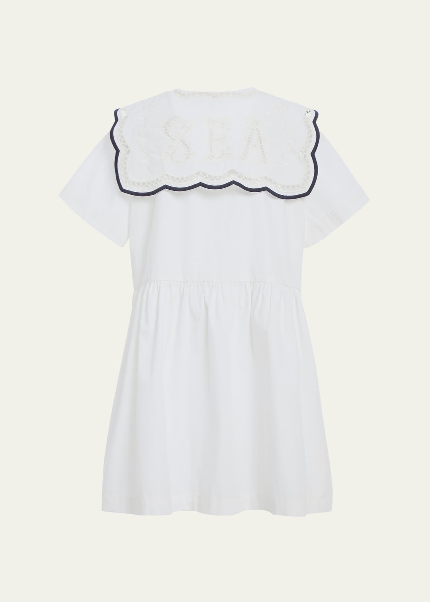Sea Girl's Marie Embroidered Dress, Size 2-14 Image 2 of 2