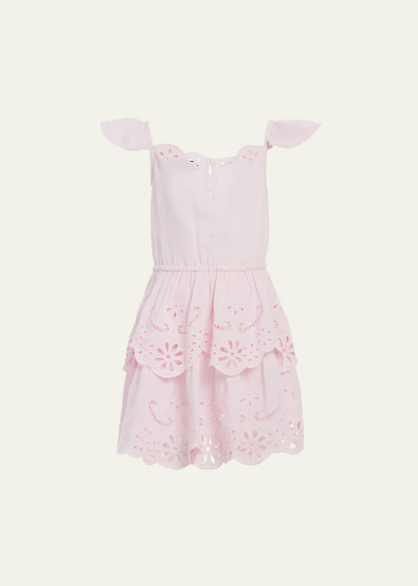 Sea Girl's Eyelet Embroidered Scallop Dress, Size 2-14 Image 2 of 2