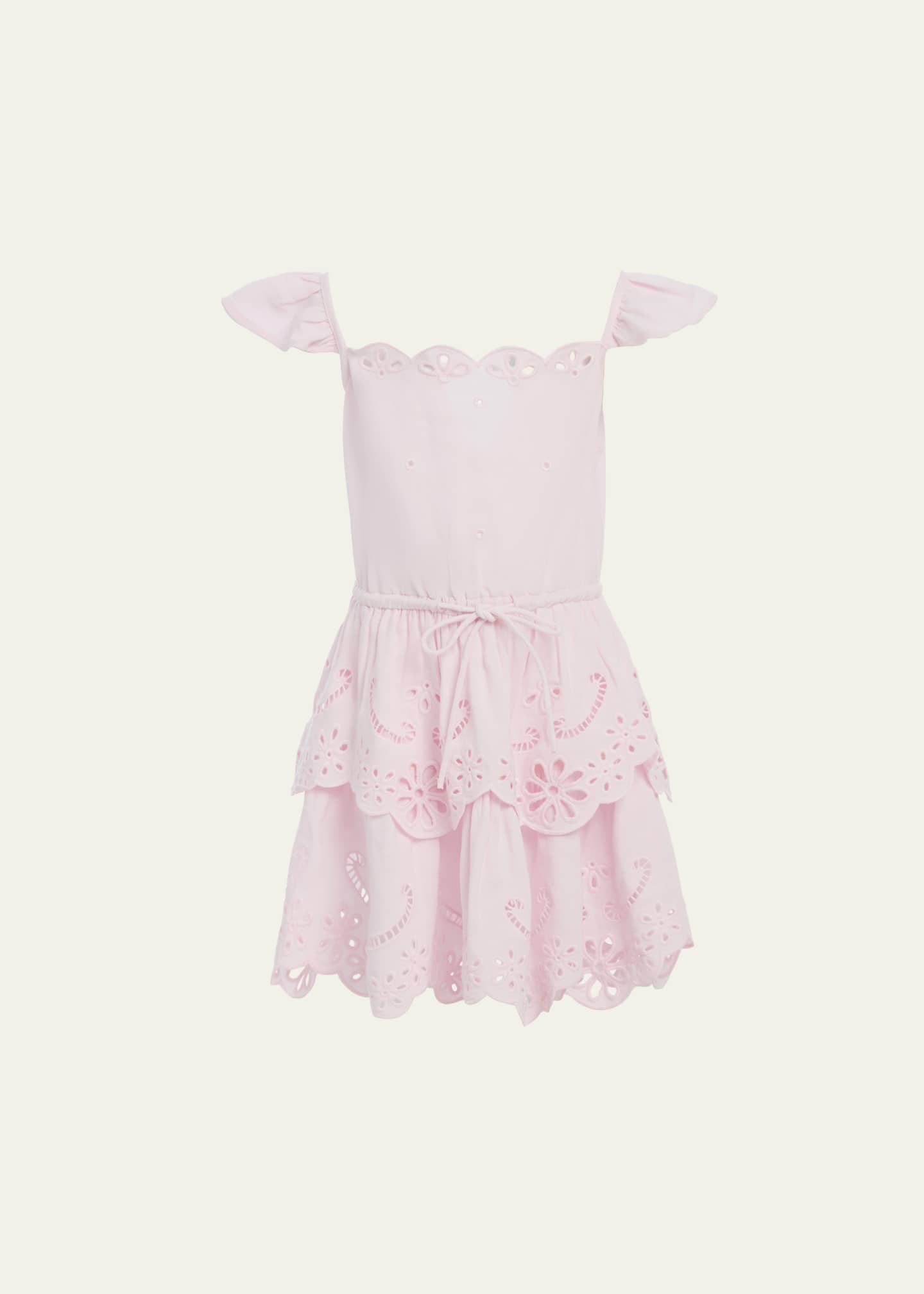 Sea Girl's Eyelet Embroidered Scallop Dress, Size 2-14 Image 1 of 2