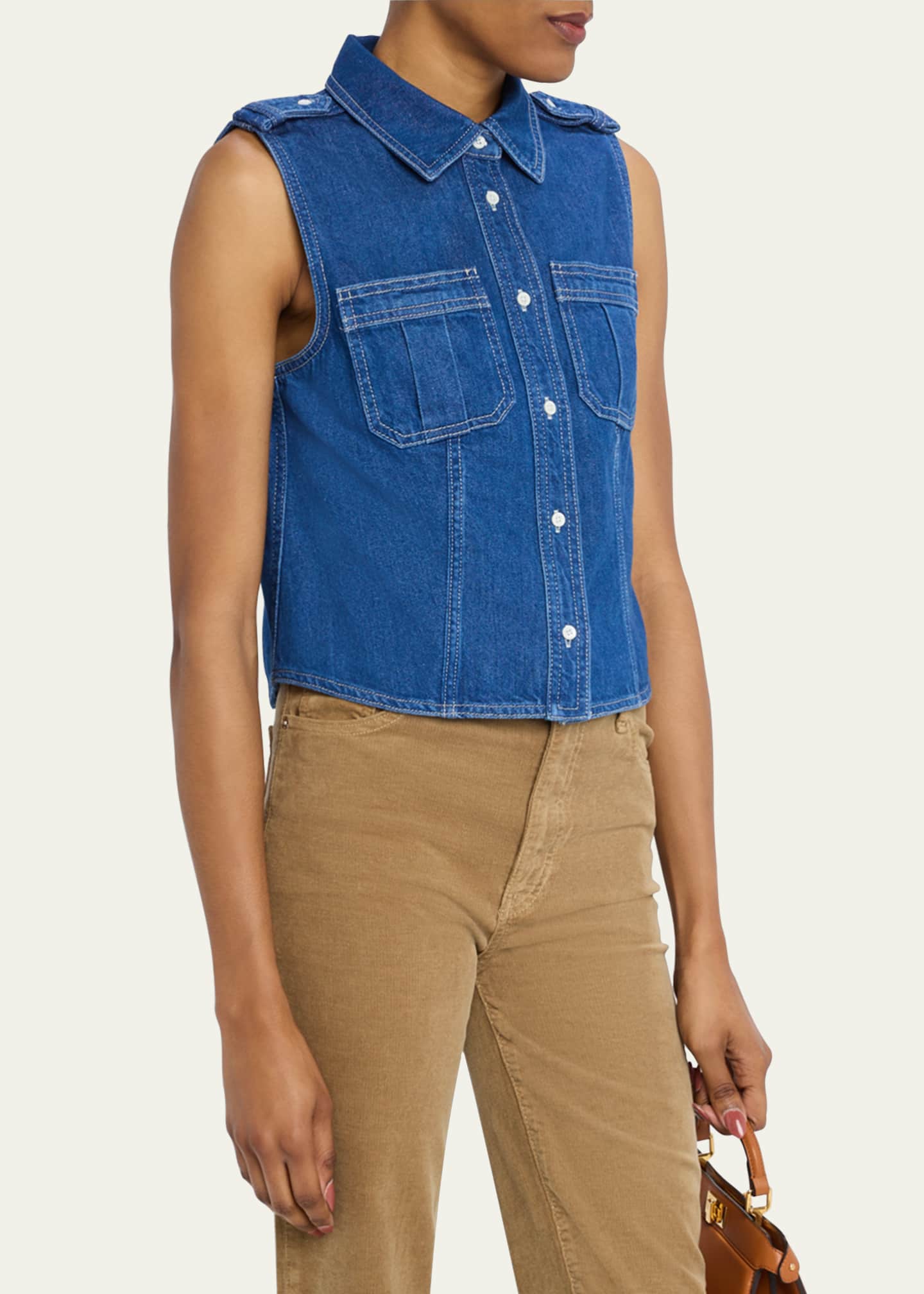 The Major Sleeveless Denim Shirt