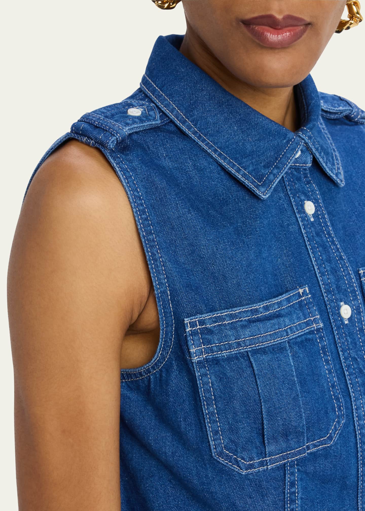 The Major Sleeveless Denim Shirt
