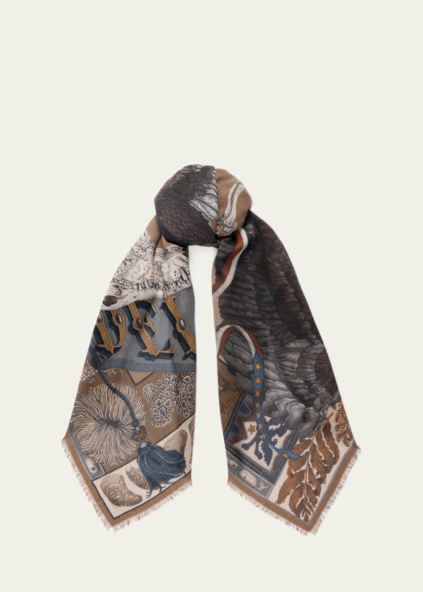 Sabina Savage The Scrimshaw Skeleton Cashmere Scarf - Bergdorf Goodman