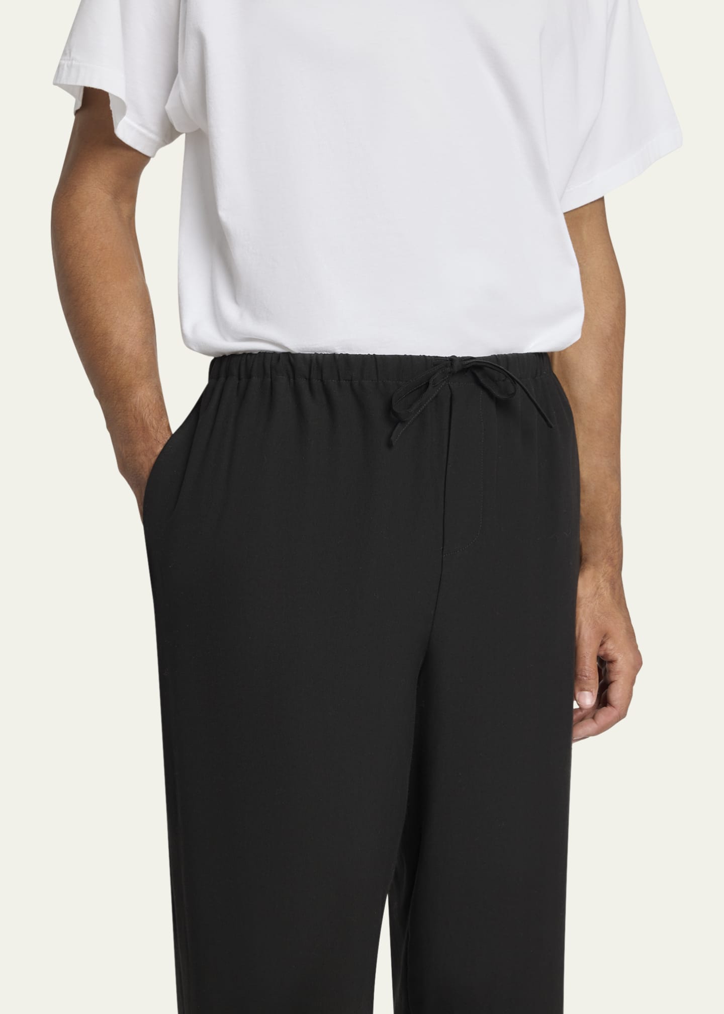 THE ROW Men's Loose-Fit Wool Drawstring Pants - Bergdorf Goodman