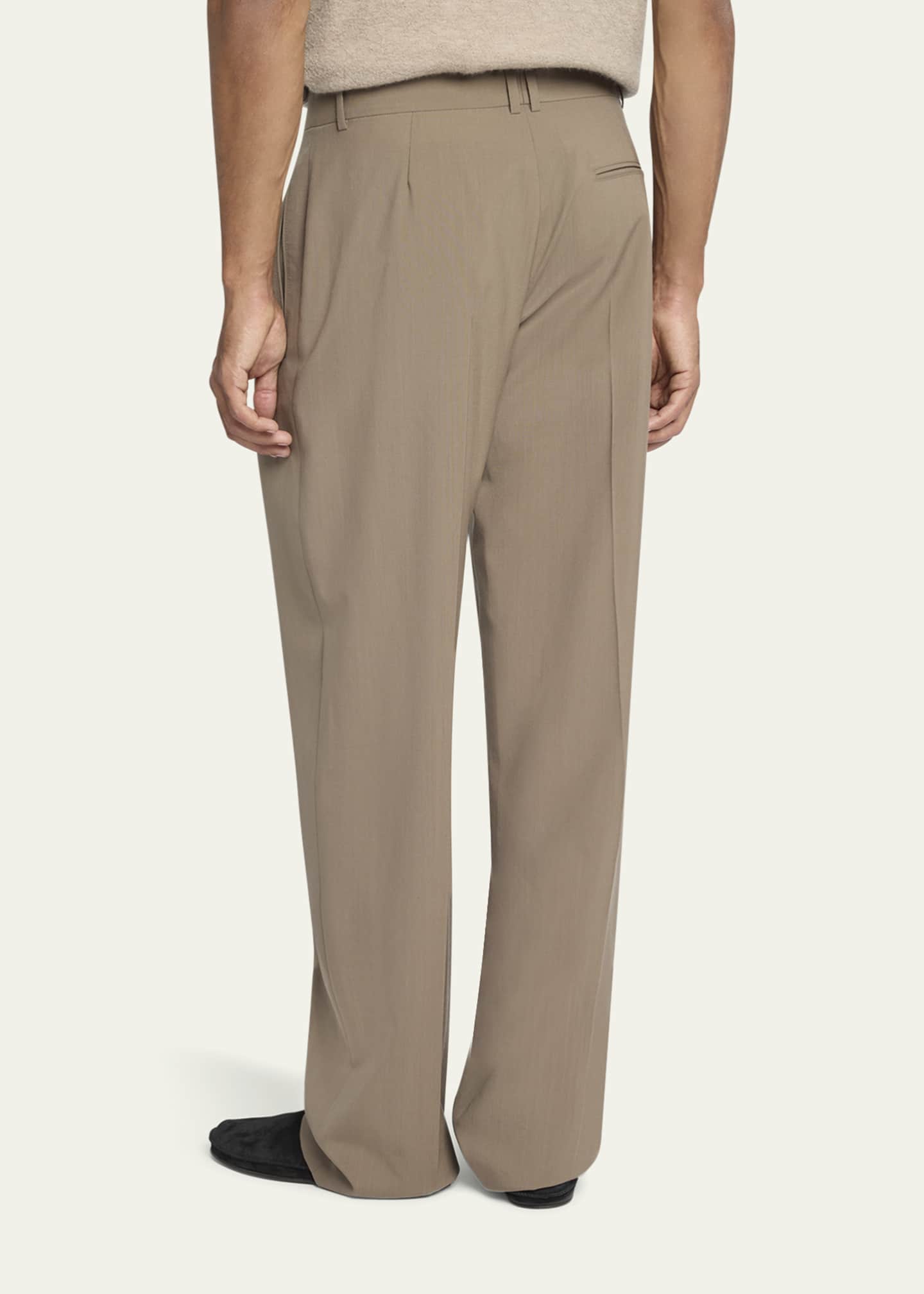 THE ROW Men's Mikeno Pleated Wool Pants - Bergdorf Goodman