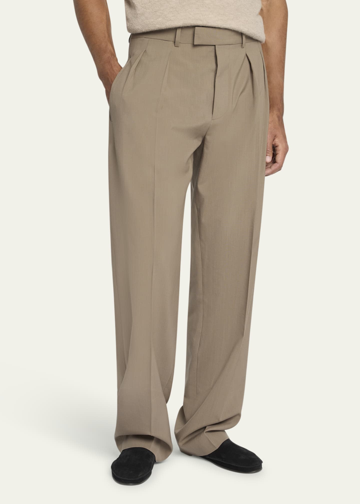 希少The Row 25SS Mikeno Wool Pleated Pants THE ROW Men's Mikeno Pleated Wool Pants - Bergdorf Goodman