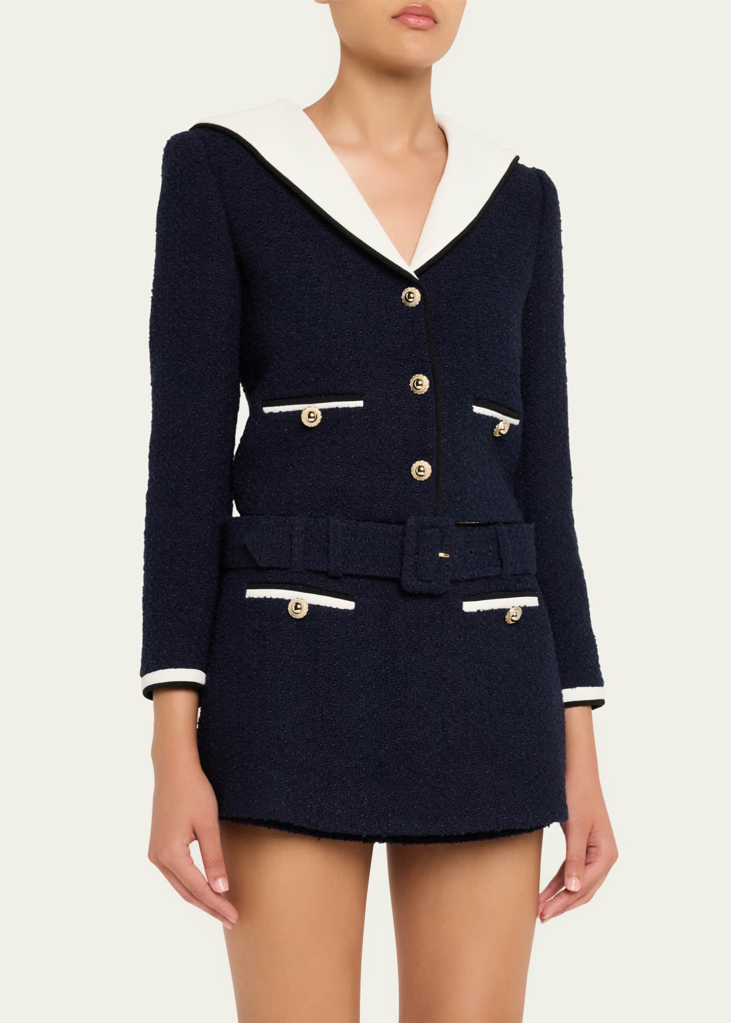 Self-Portrait Boucle Contrast Collar Jacket Image 4 of 5
