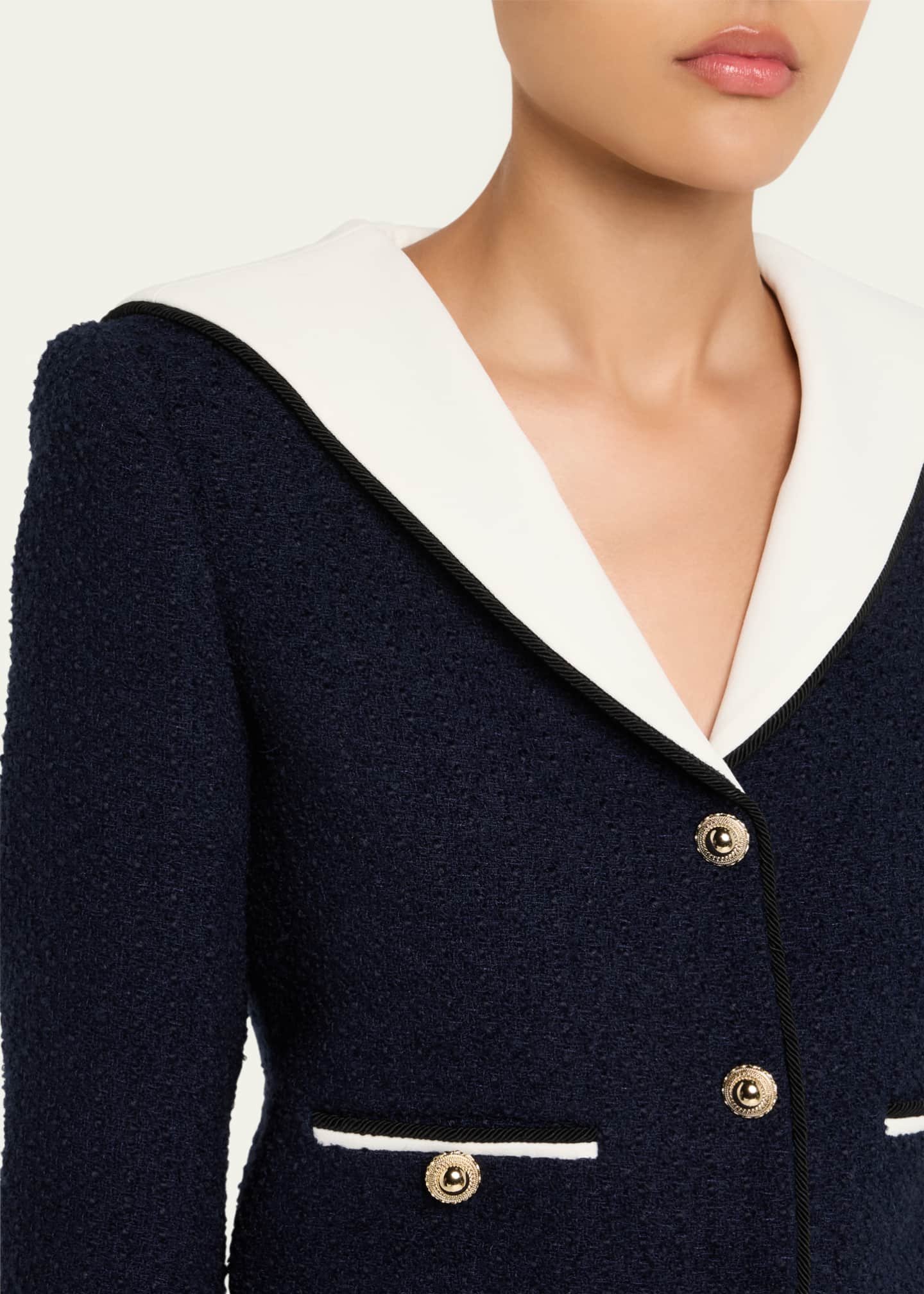 Self-Portrait Boucle Contrast Collar Jacket Image 5 of 5
