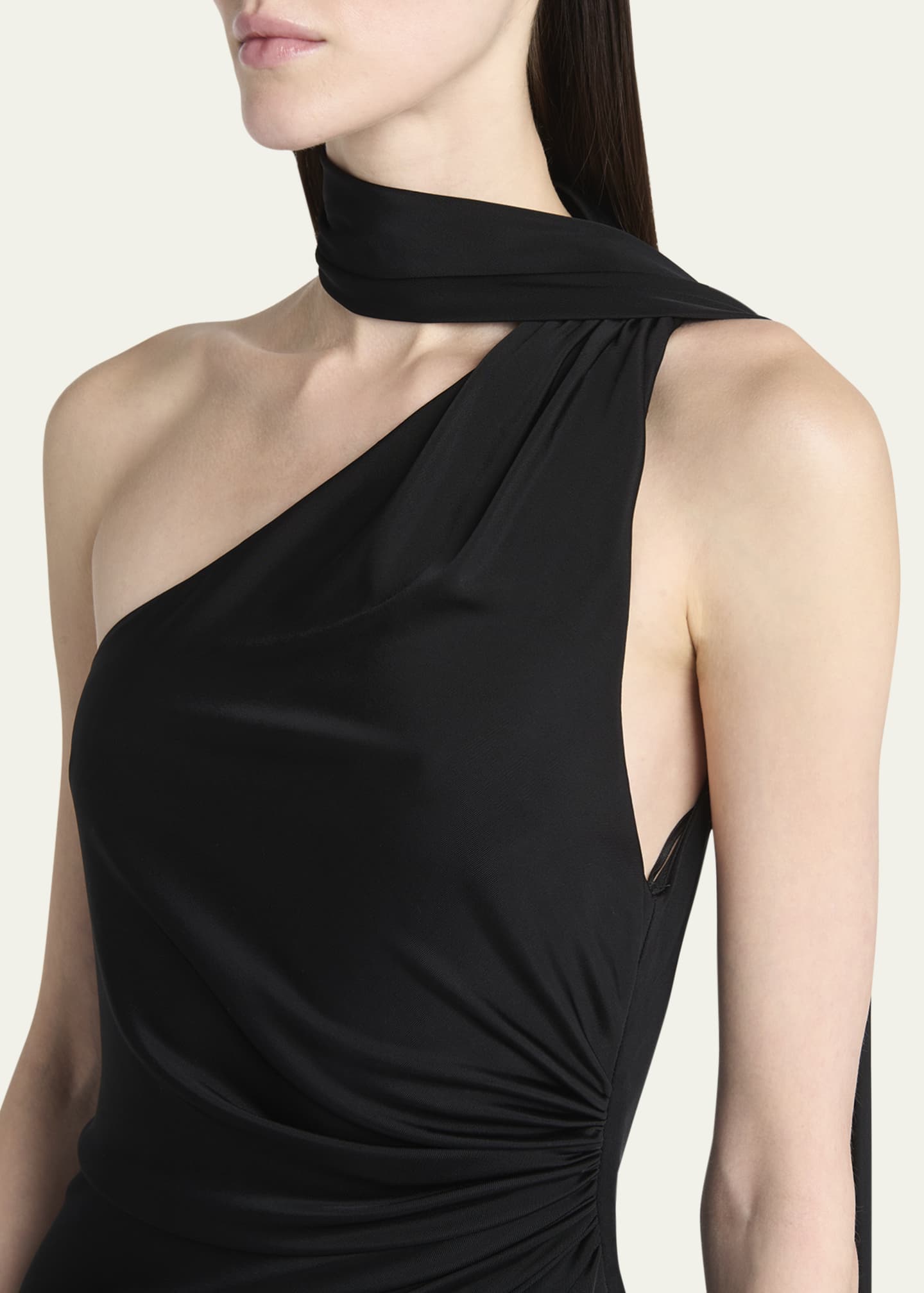 strapless open back dress Maxi Dress Blue Long Dress Elianna One Shoulder Satin Maxi Dress Size 4 main image 0
