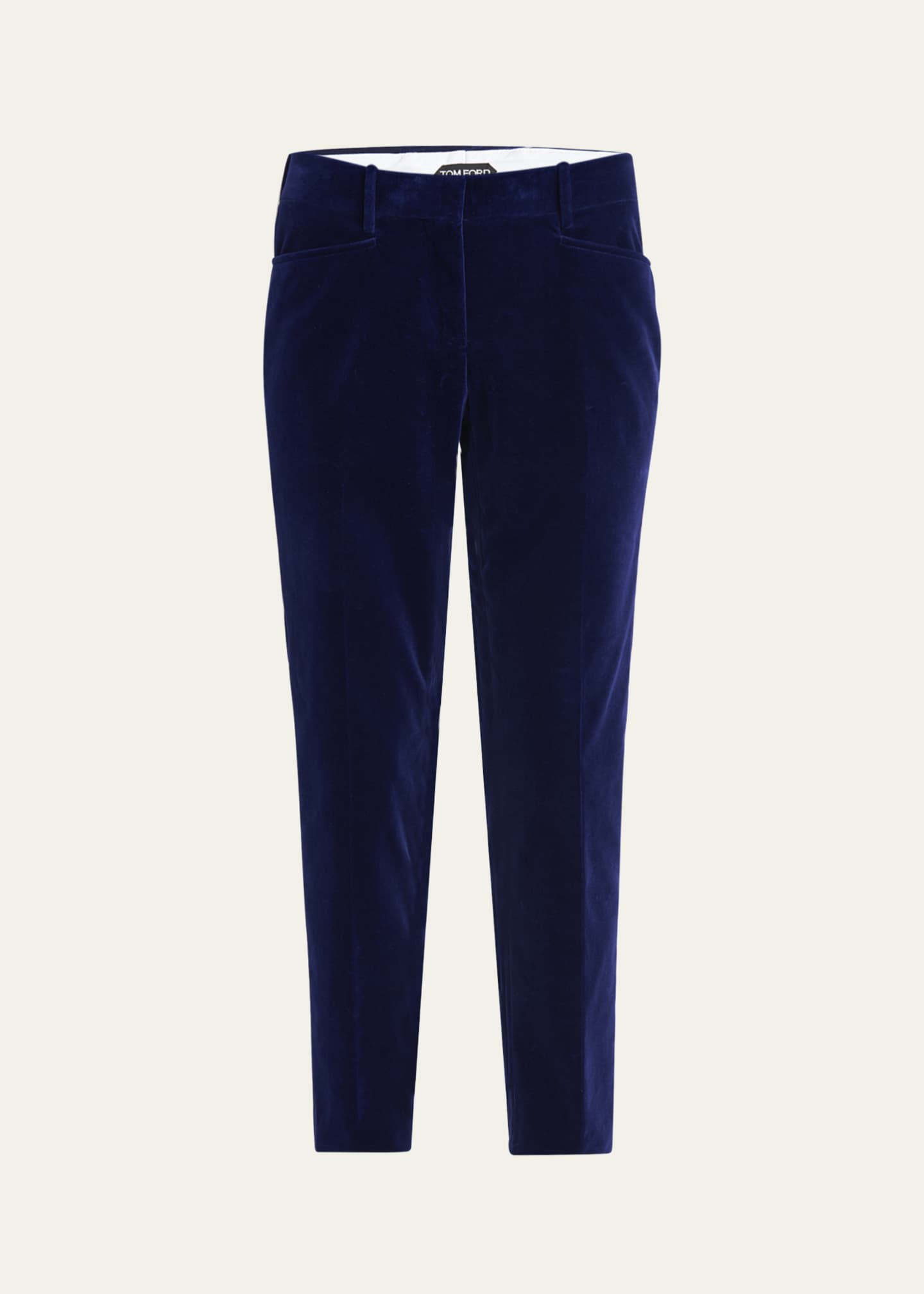 velvet cigarette trousers Tom Ford Velvet Slim-Leg Ankle Cigarette Trousers, Viola, Women's, 46 It (12 Us), Pants & Shorts Cropped Ankle Capri Pants