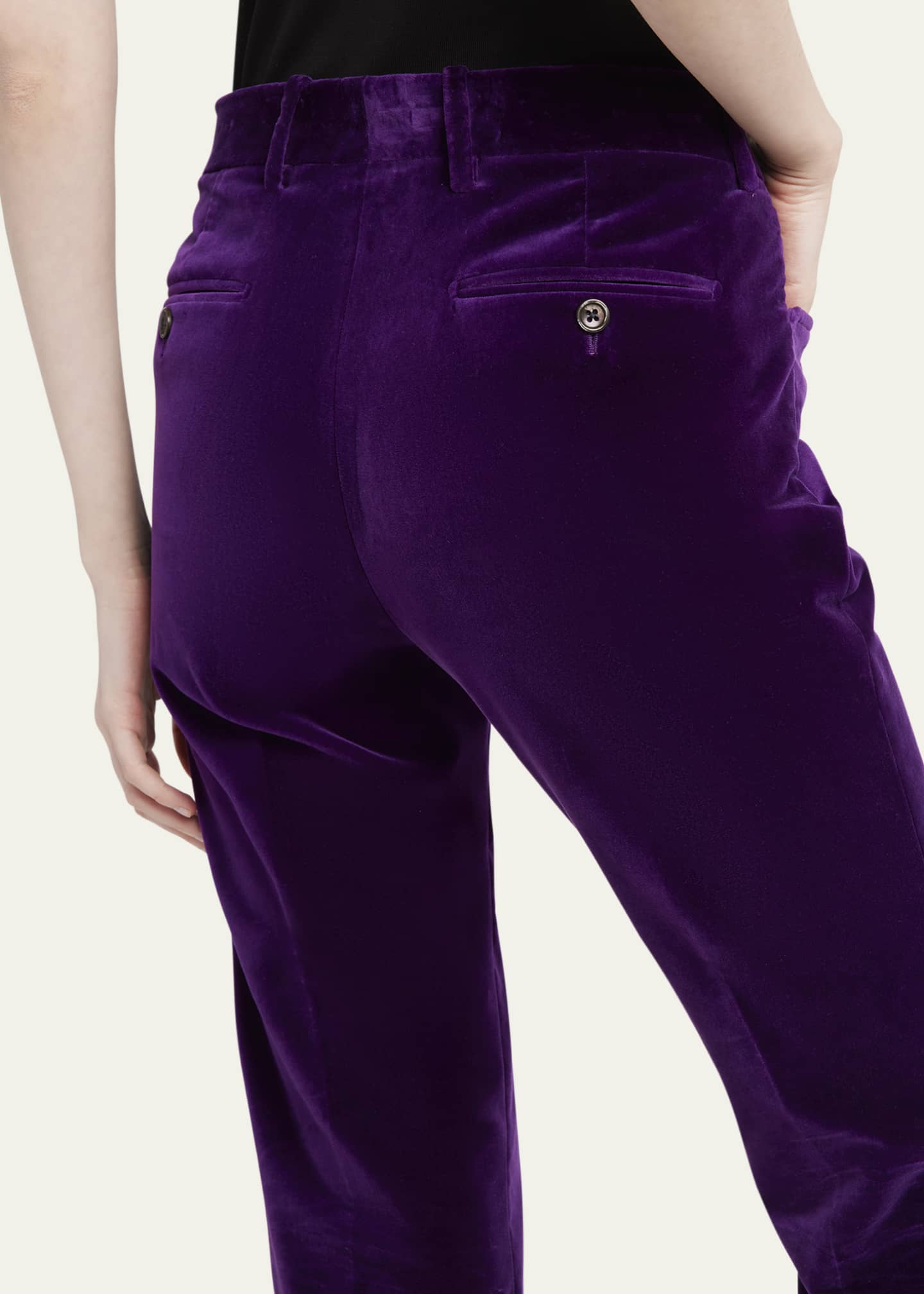 TOM FORD Velvet Slim-Leg Ankle Cigarette Trousers Image 5 of 5