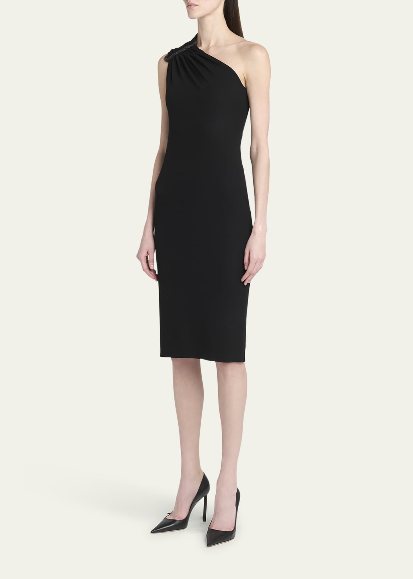 パーティードレス TOM FORD ABJ875SDE509 Dresses One shoulder midi dress TOM FORD Strass Ruched One-Shoulder Dress - Bergdorf Goodman