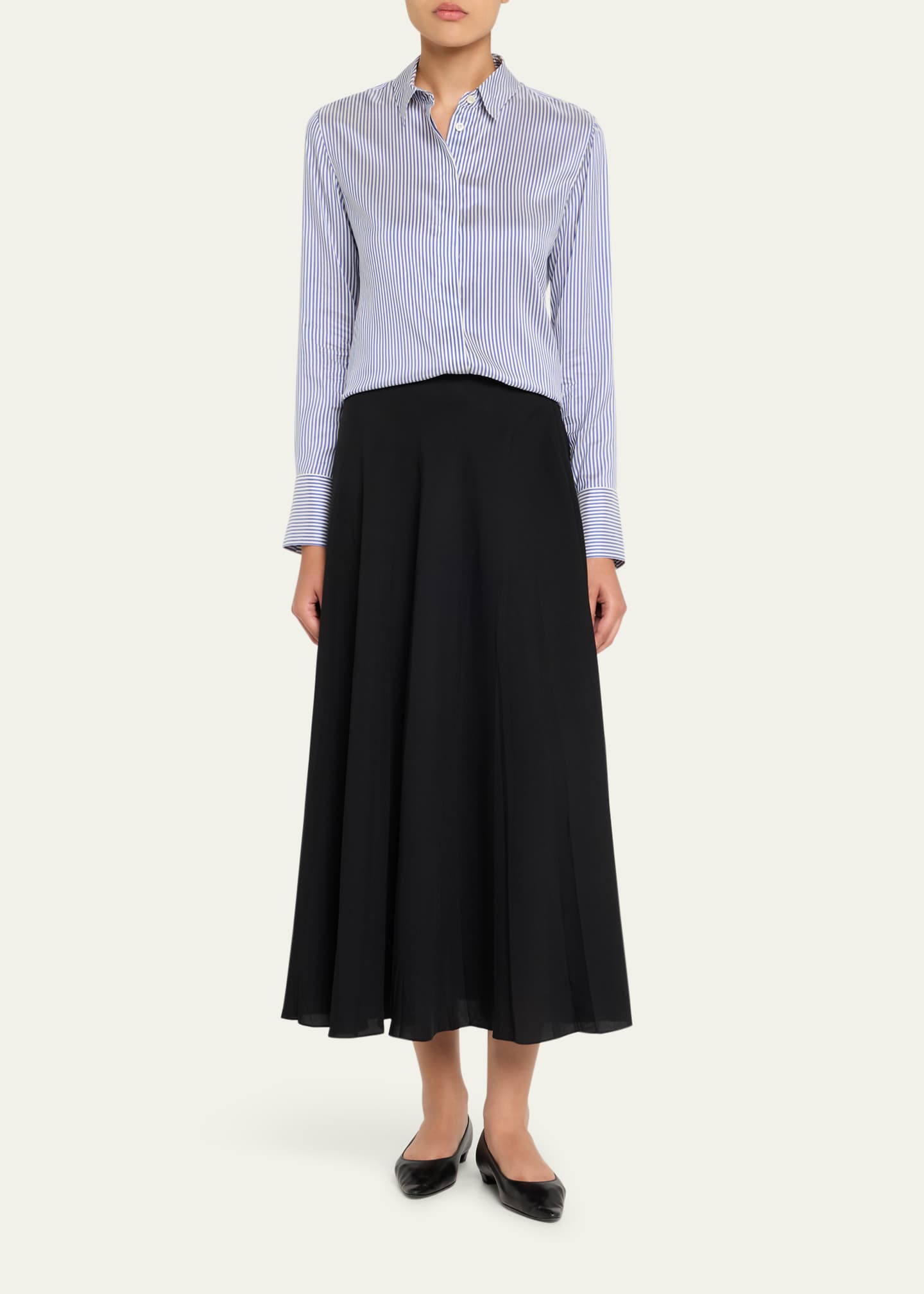 Altuzarra Chika Stripe Button Down Silk Top Image 2 of 5