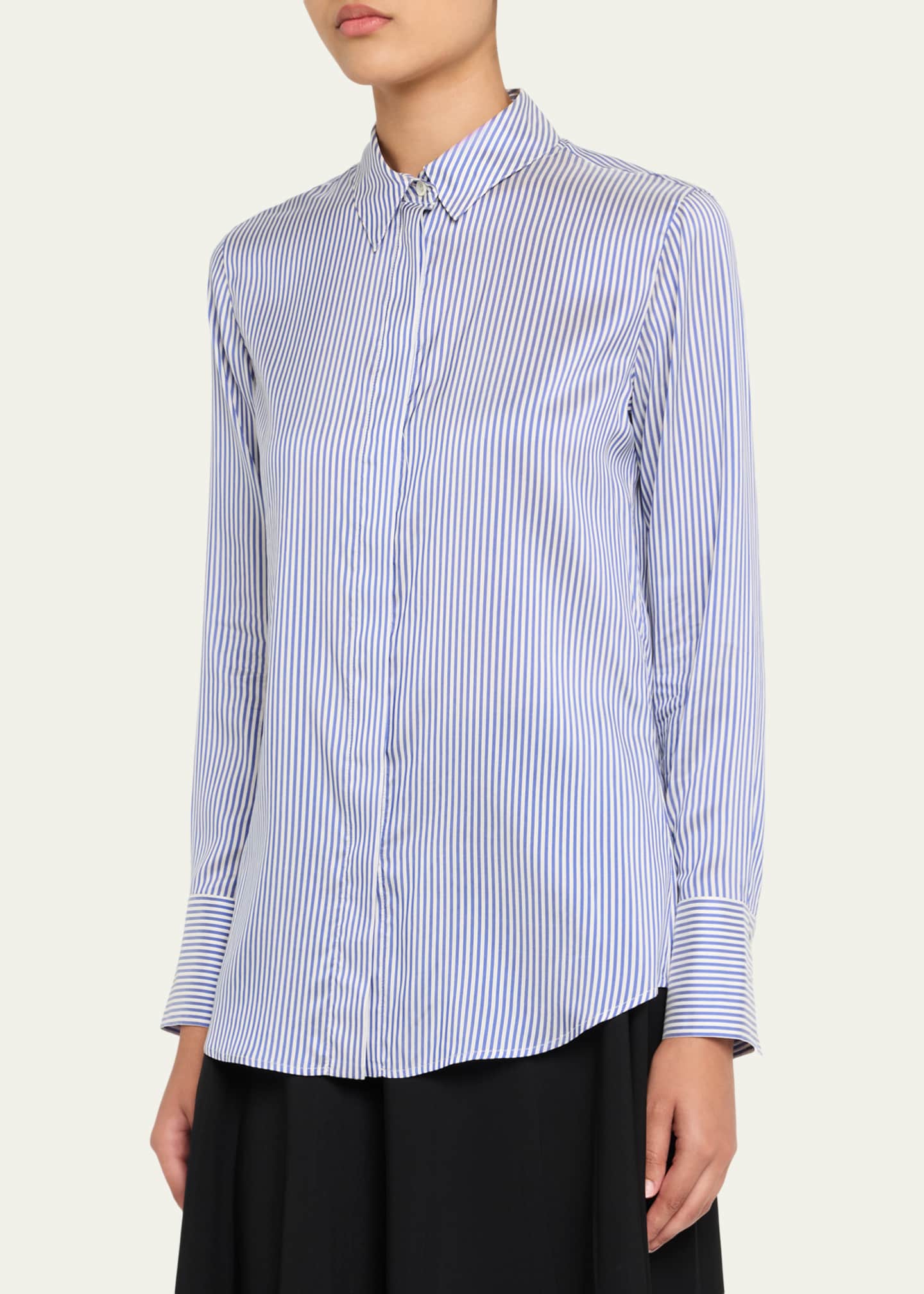Altuzarra Chika Stripe Button Down Silk Top Image 4 of 5