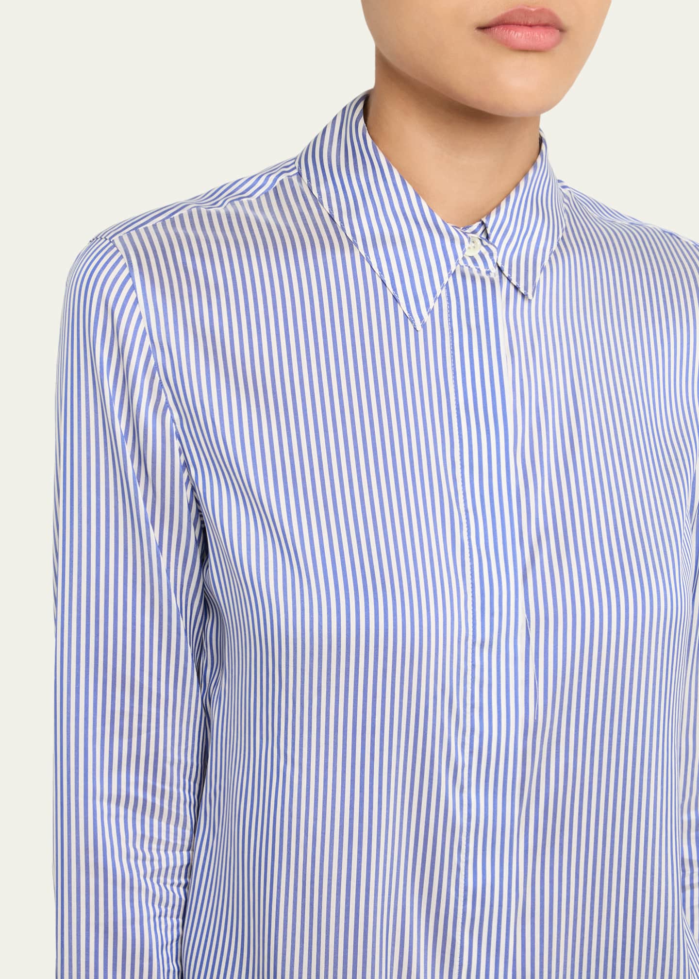 Altuzarra Chika Stripe Button Down Silk Top Image 5 of 5