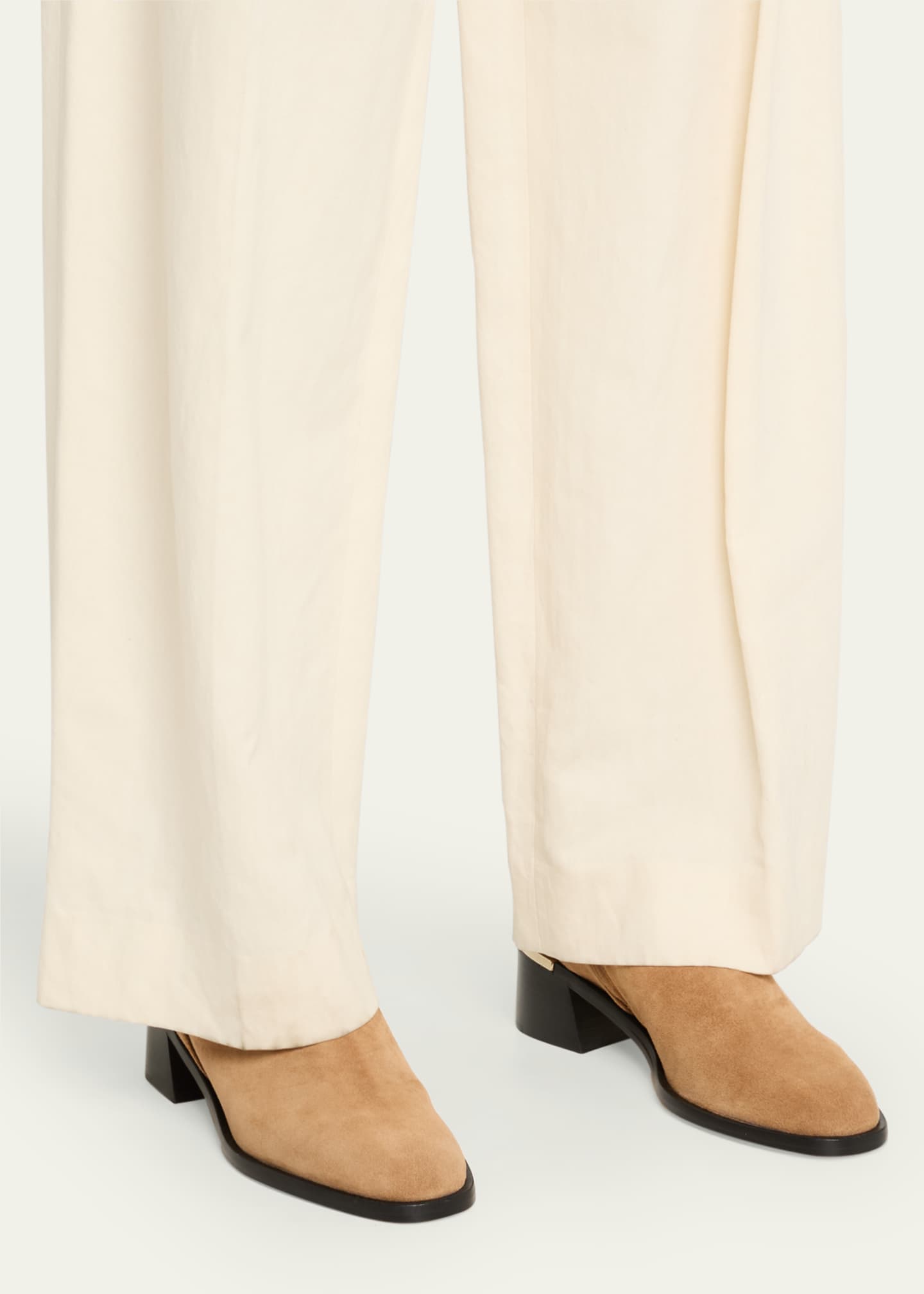 Jimmy Choo Noor 45 Suede Pearly-Button Ankle Booties - Bergdorf