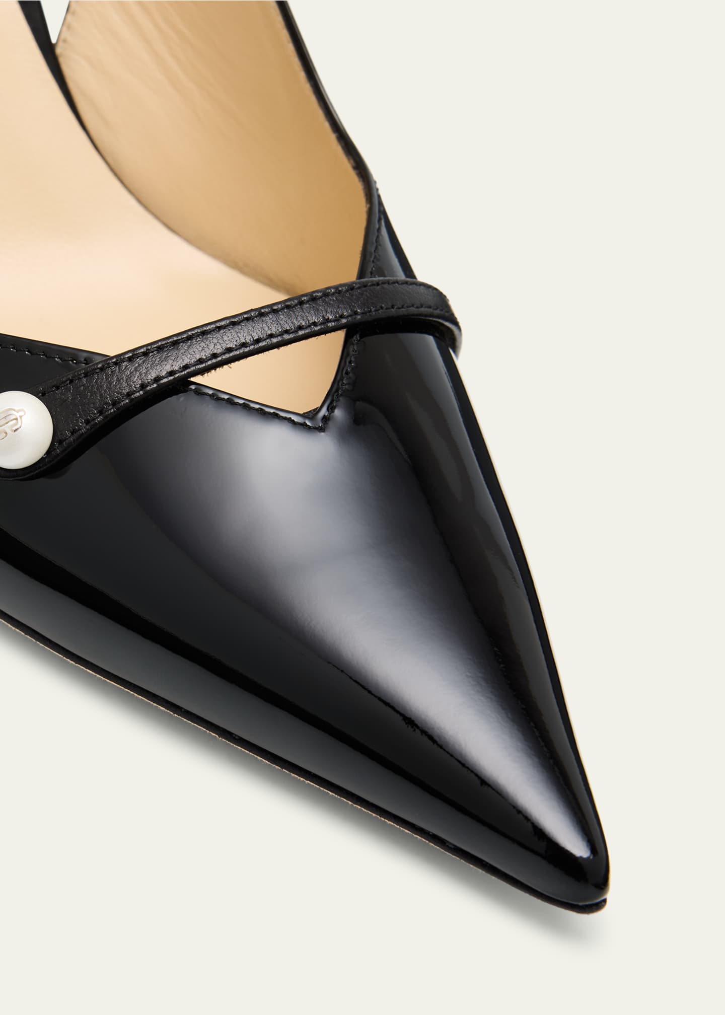 Jimmy Choo Amita 85 Patent Nappa Leather Slingback Pumps