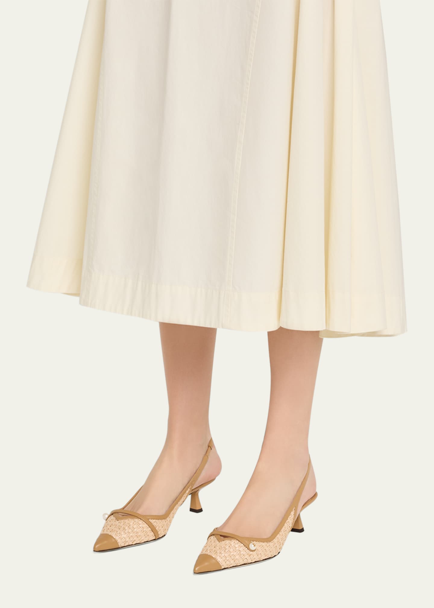 Jimmy Choo Amita 45 Raffia Slingback Pumps Image 2 of 6